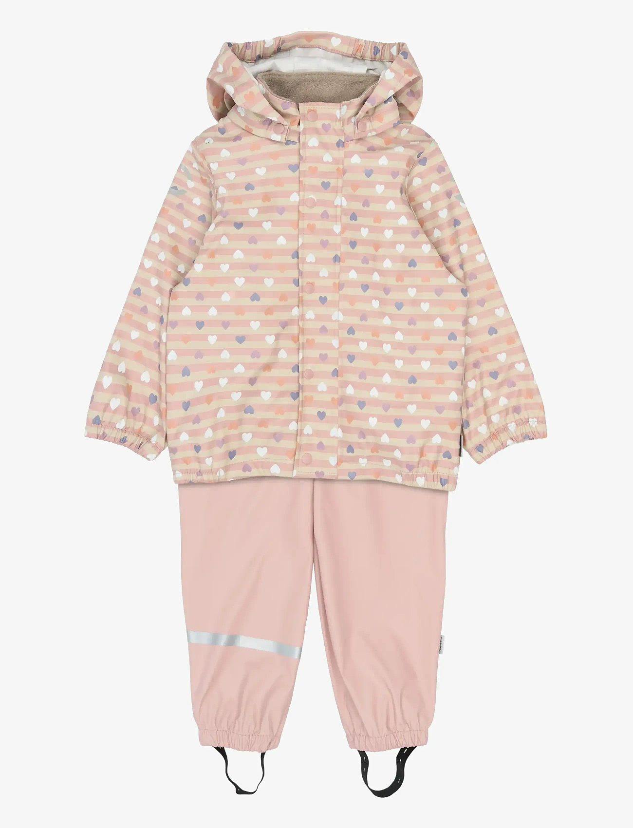 mikk-line - PU Rain Set Magic w. Susp 104 - regnsæt - magic heart aop - 1