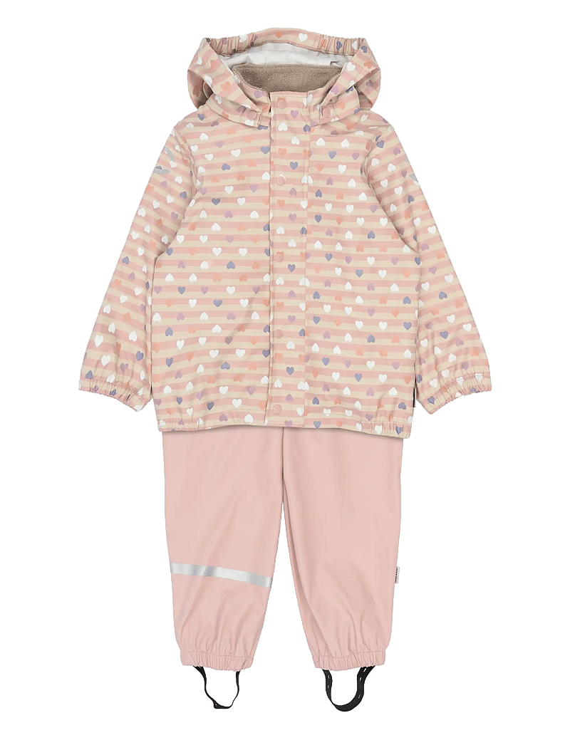 mikk-line - PU Rain Set Magic w. Susp 104 - regnsæt - magic heart aop - 1