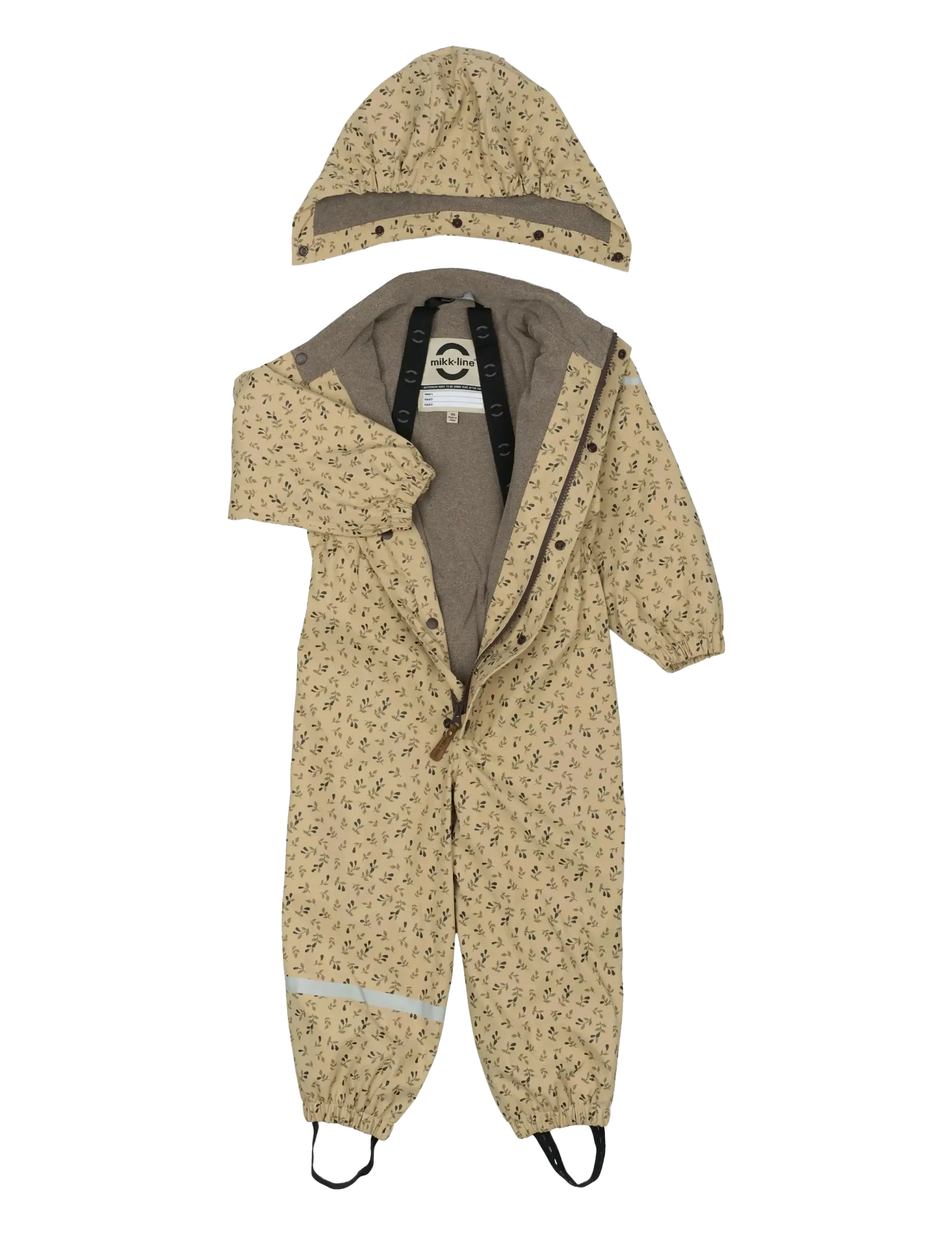 mikk-line - PU AOP Rain Suit with Fleece - rainwear coveralls - cornstalk - 2