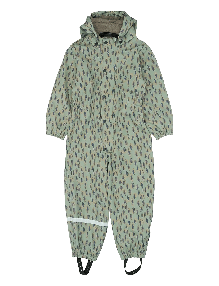 mikk-line - PU AOP Rain Suit with Fleece - regngallar - iceberg green - 0