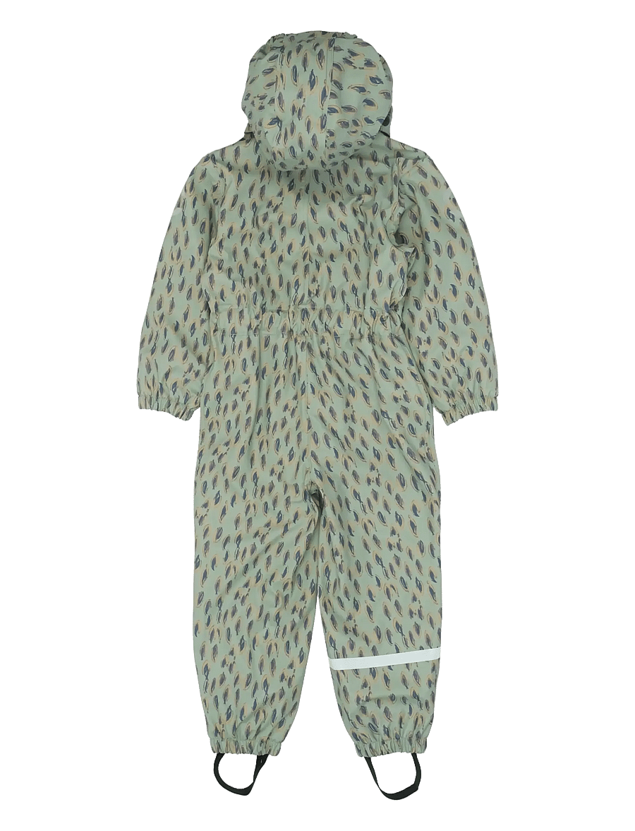 mikk-line - PU AOP Rain Suit with Fleece - regngallar - iceberg green - 1