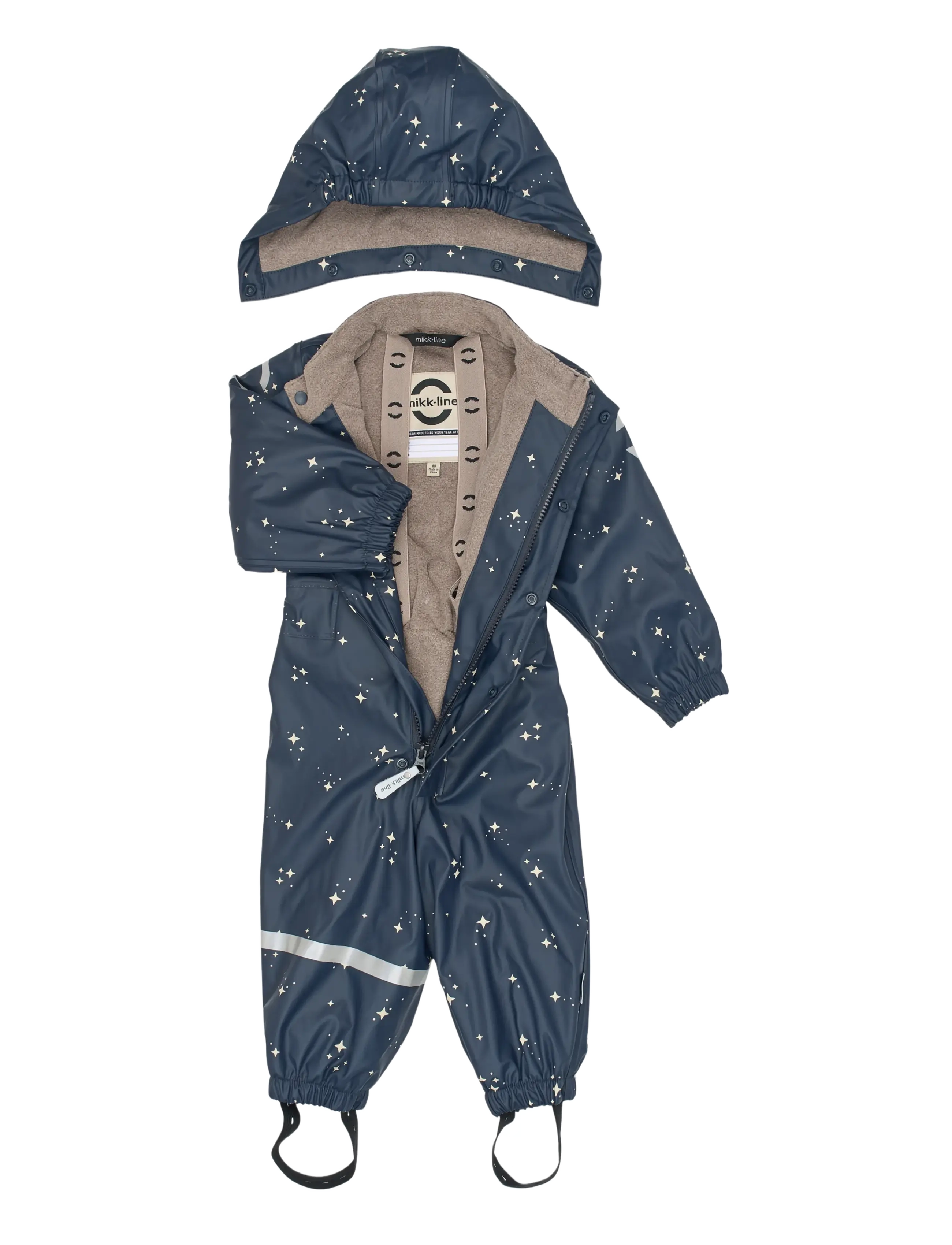 mikk-line - PU AOP Rain Suit with Fleece - regenschutzanzüge - star sky aop - 2