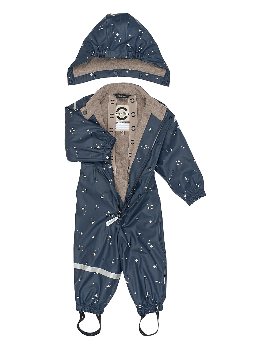 mikk-line - PU AOP Rain Suit with Fleece - regenschutzanzüge - star sky aop - 2