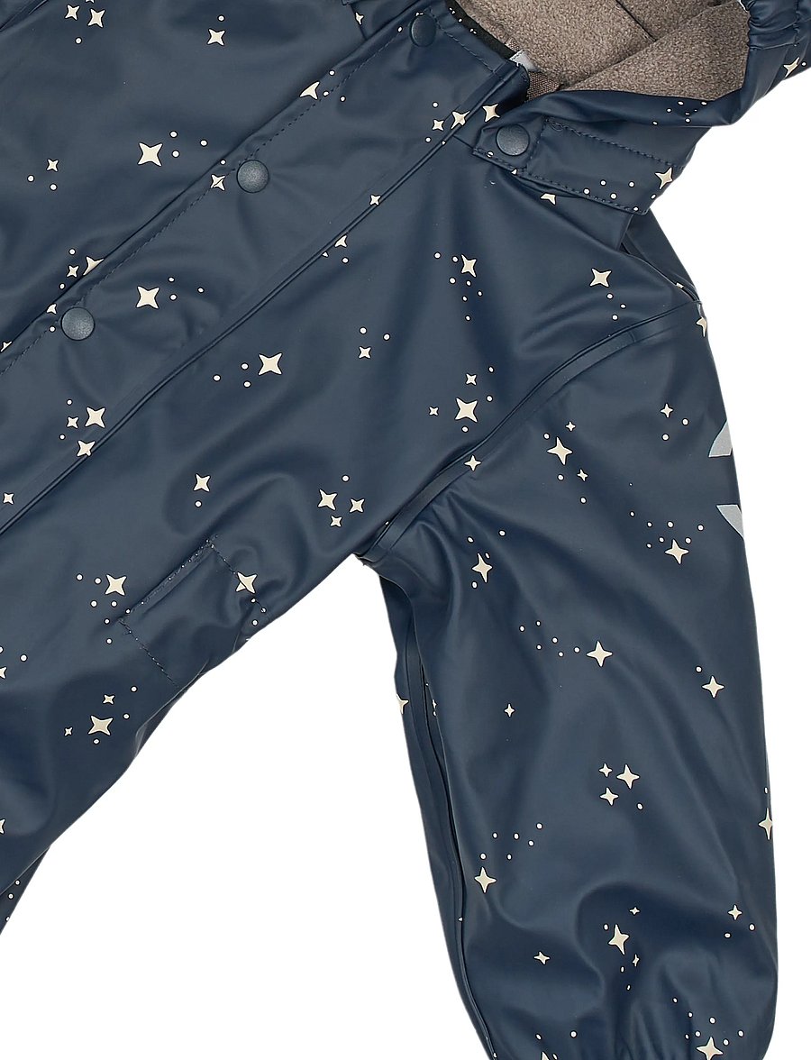 mikk-line - PU AOP Rain Suit with Fleece - regenschutzanzüge - star sky aop - 3