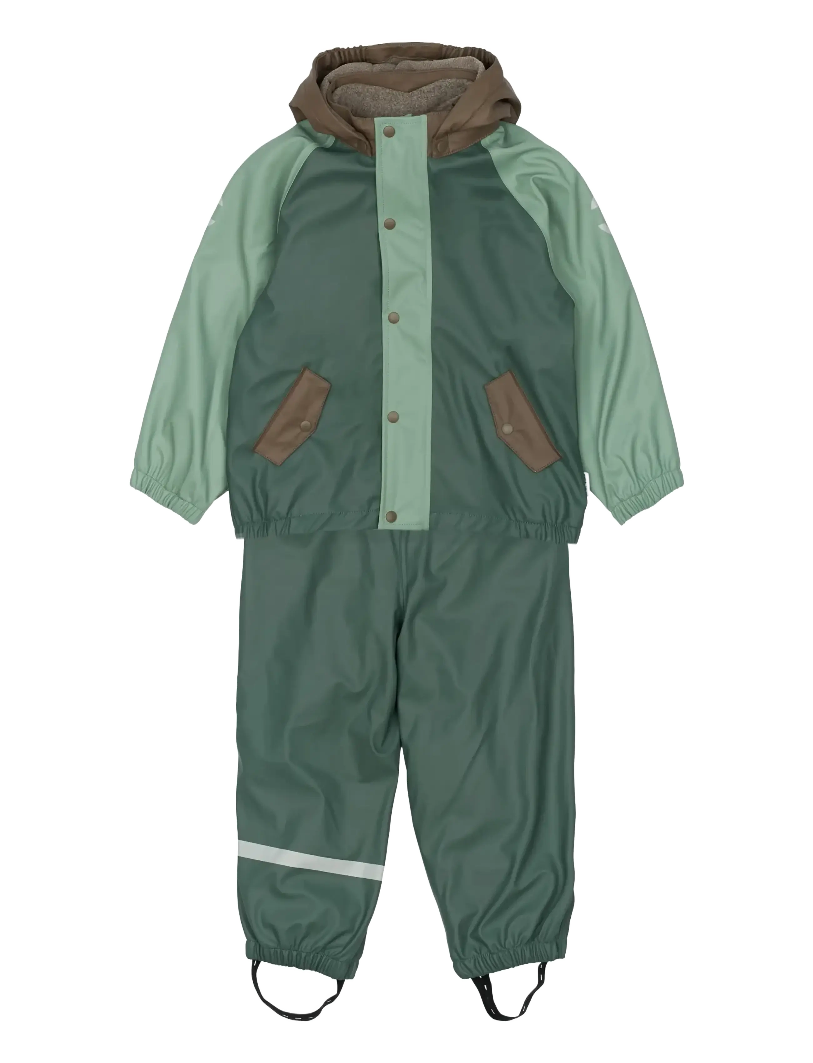 mikk-line Pu Rain Set + Fleece/Susp. 104 - Regenkleidung - BALSAM GREEN / green