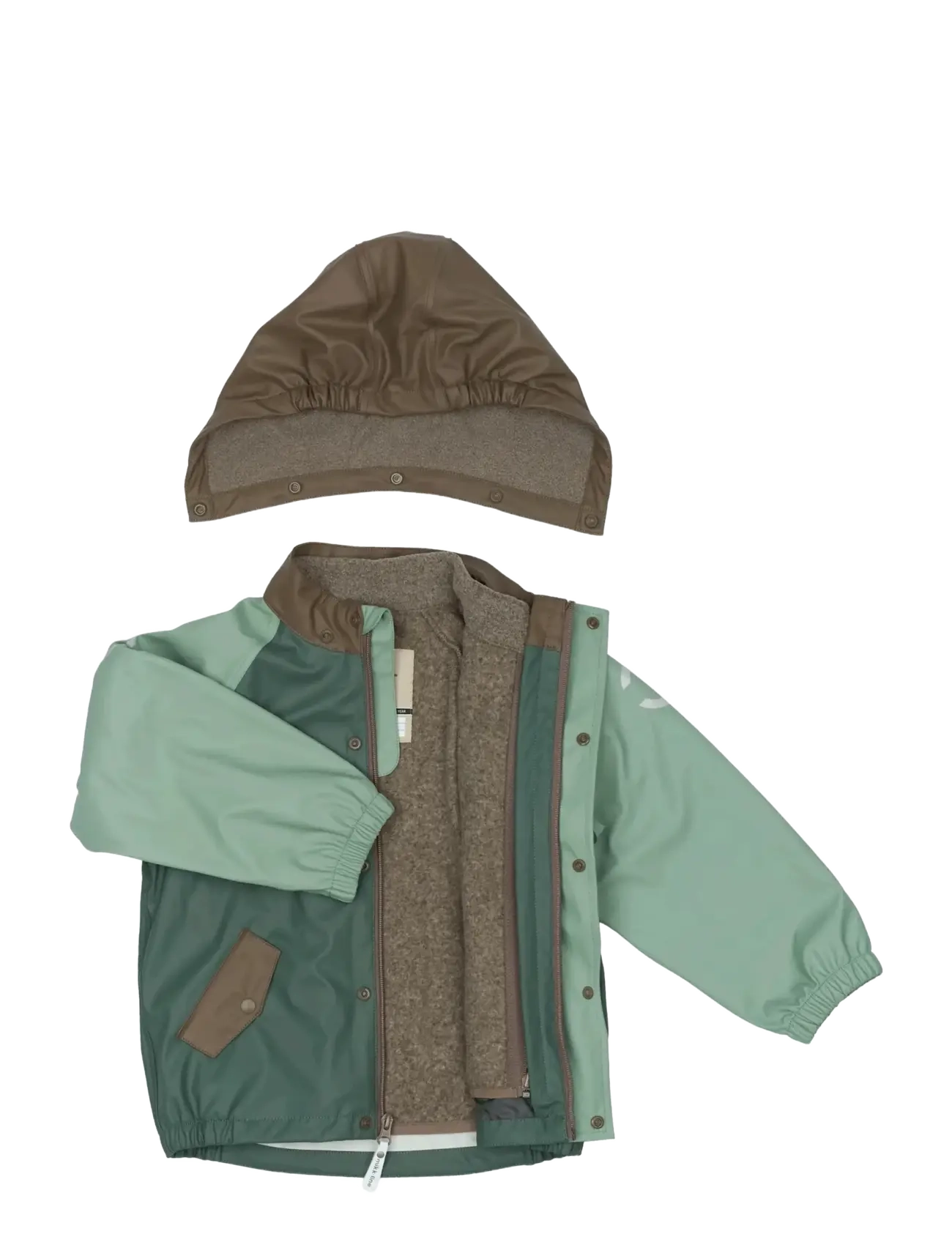 mikk-line - Pu Rain Set + Fleece/Susp. 104 - overtøj - balsam green - 2