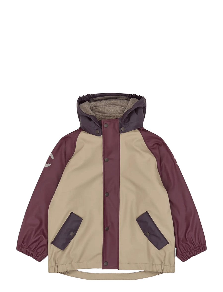 mikk-line - Pu Rain Set + Fleece/Susp. 104 - regnsæt - plum perfect - 1