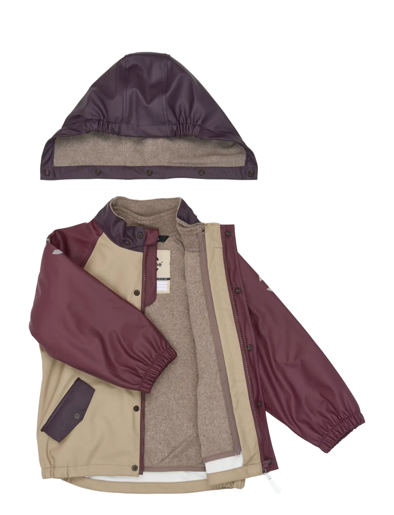mikk-line - Pu Rain Set + Fleece/Susp. 104 - regnsæt - plum perfect - 3