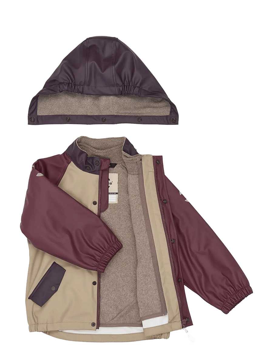 mikk-line - Pu Rain Set + Fleece/Susp. 104 - regnsæt - plum perfect - 3