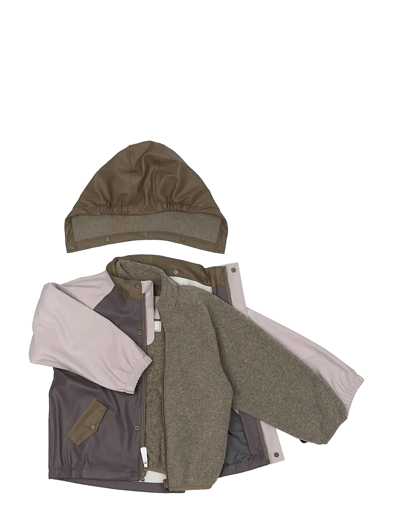 mikk-line - Pu Rain Set + Fleece/Susp. 104 - regensets - sparrow - 1