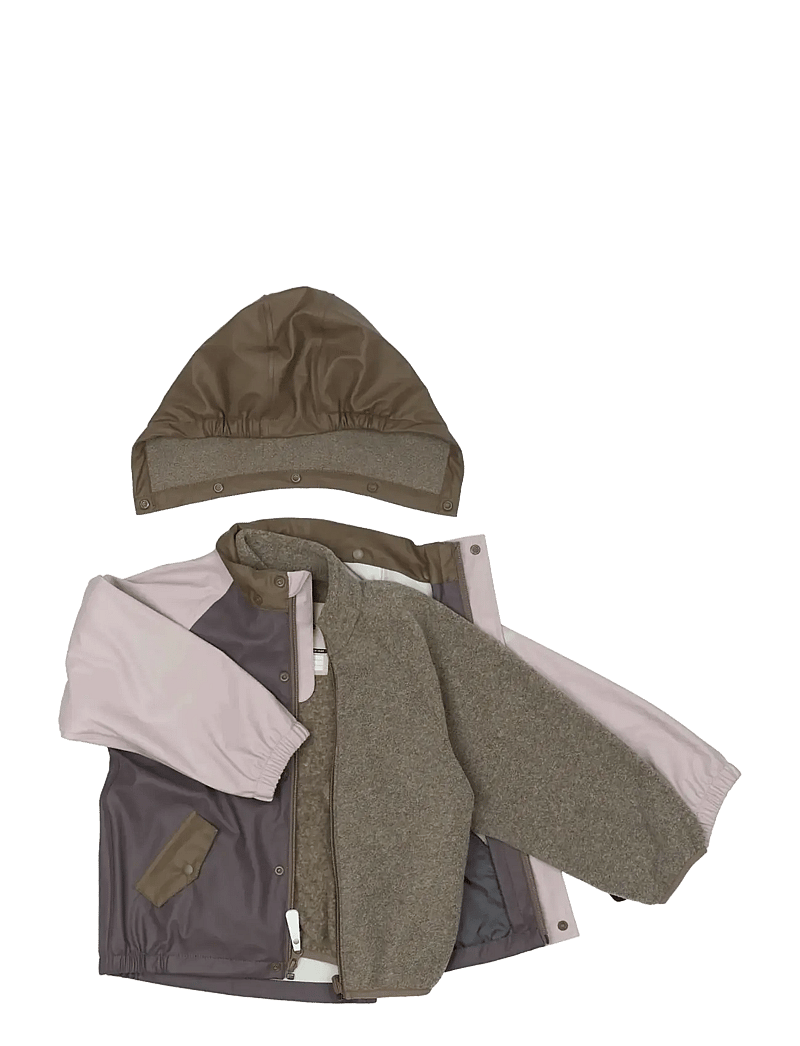 mikk-line - Pu Rain Set + Fleece/Susp. 104 - regensets - sparrow - 1