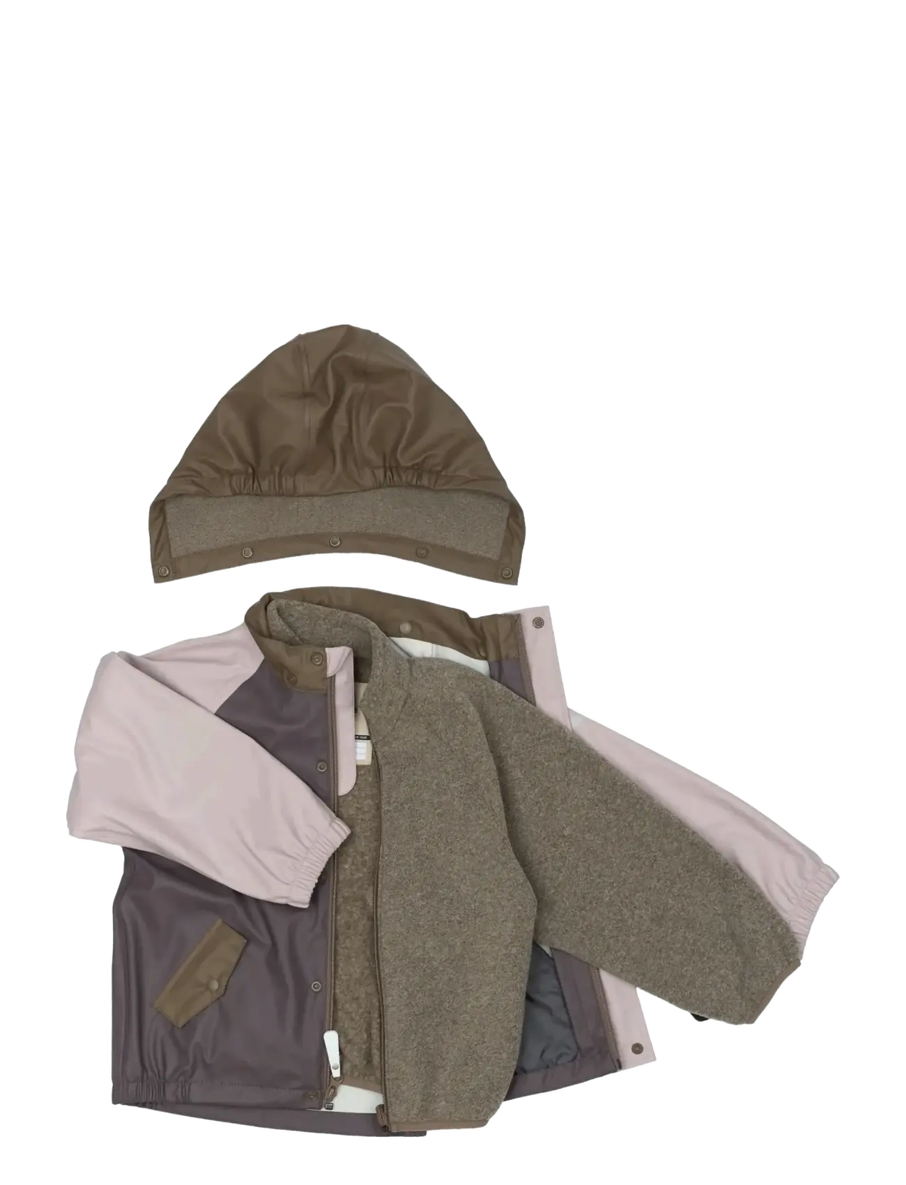 mikk-line - Pu Rain Set + Fleece/Susp. 104 - rain sets - sparrow - 1