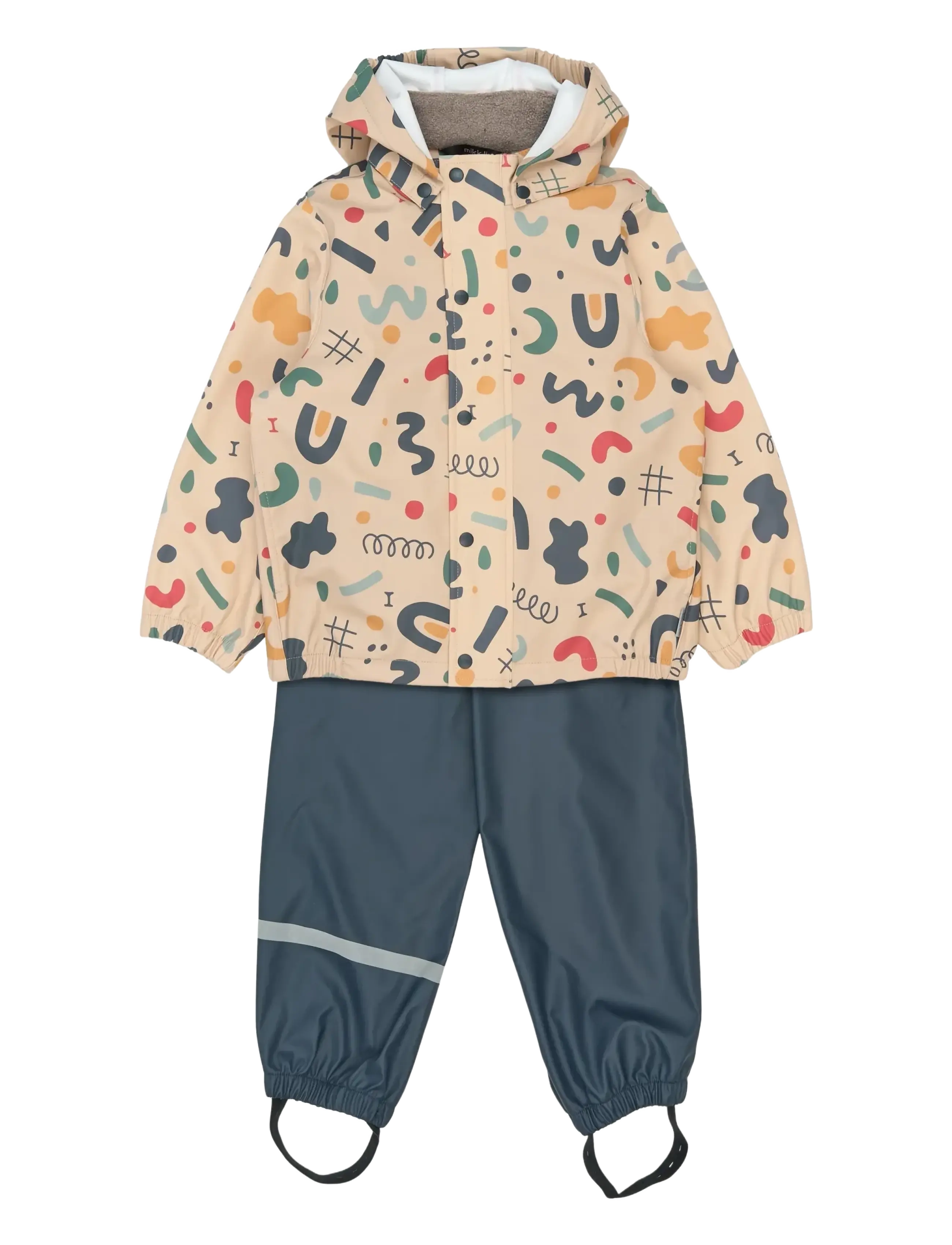 mikk-line PU Rain Set AOP w. Susp/104 - Regnställ - RETRO AOP / multi