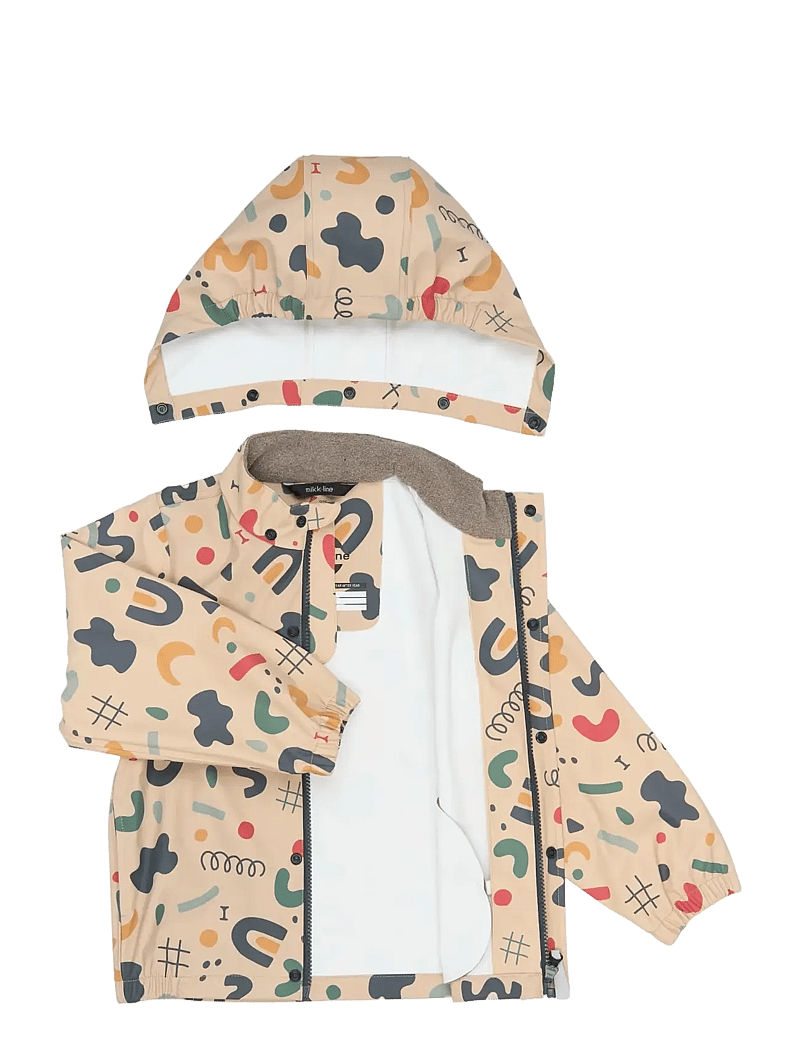 mikk-line - PU Rain Set AOP w. Susp/104 - regnställ - retro aop - 3