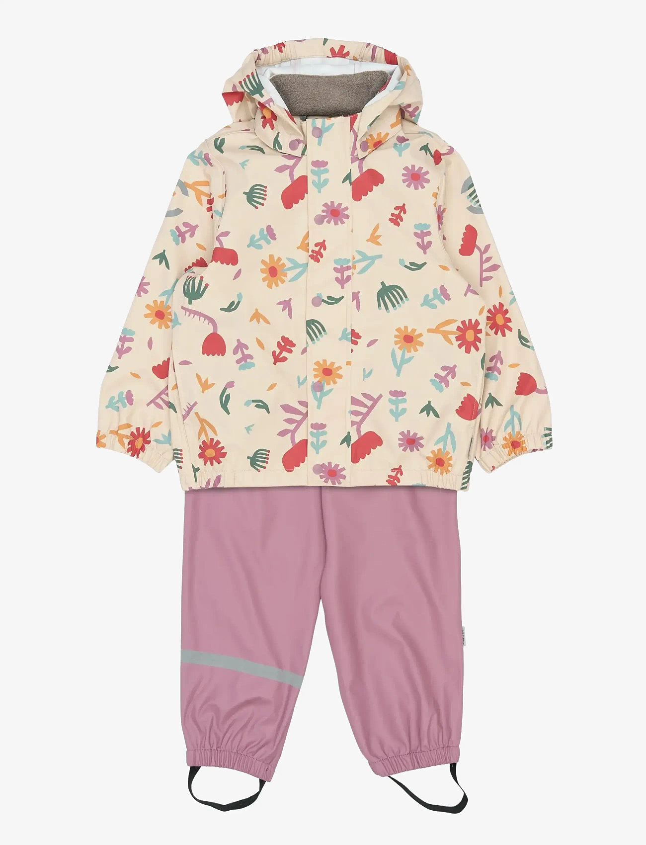 mikk-line - PU Rain Set AOP w. Susp/104 - regnsæt - retro flower aop - 1