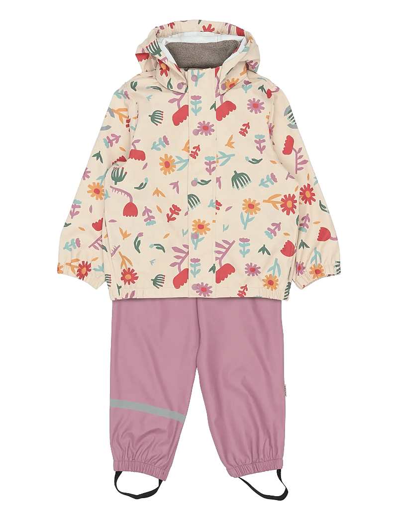 mikk-line - PU Rain Set AOP w. Susp/104 - regnsæt - retro flower aop - 1