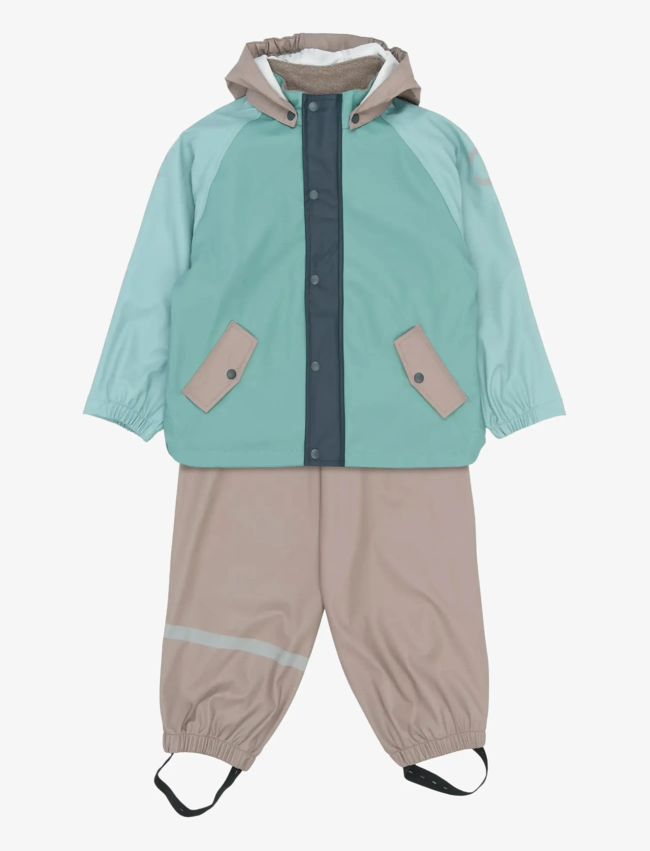mikk-line - PU Rain Set Block w Susp 104 - regnsæt - cinder - 0