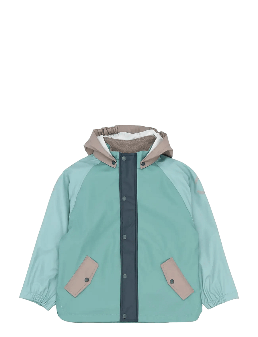 mikk-line - PU Rain Set Block w Susp 104 - regnsett - cinder - 1