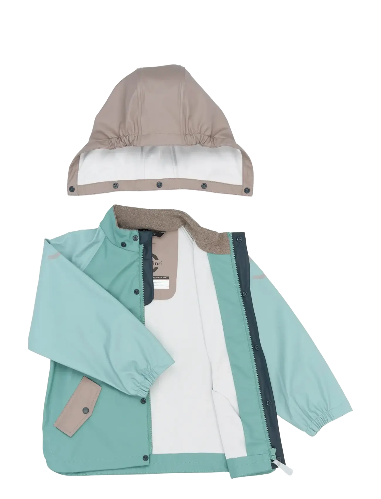 mikk-line - PU Rain Set Block w Susp 104 - regnsett - cinder - 3