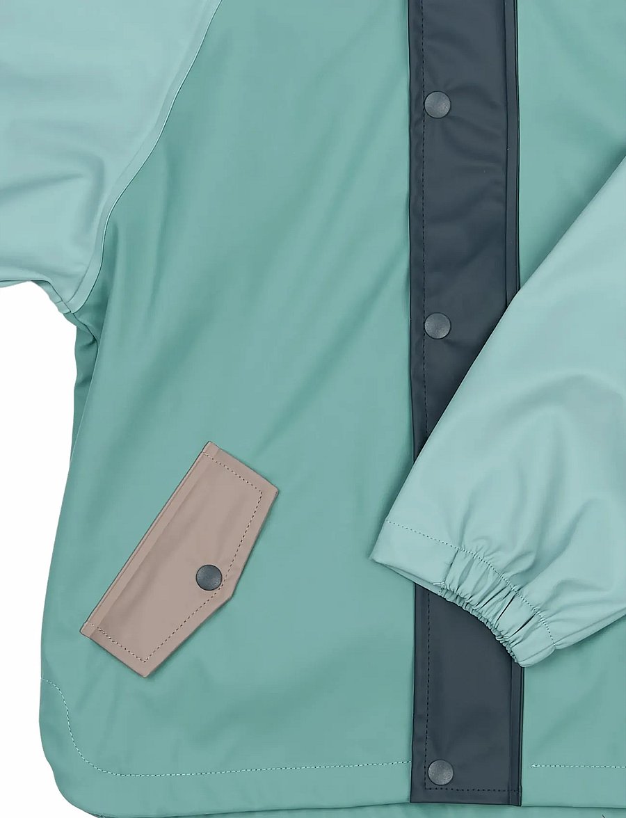 mikk-line - PU Rain Set Block w Susp 104 - regnsett - cinder - 4
