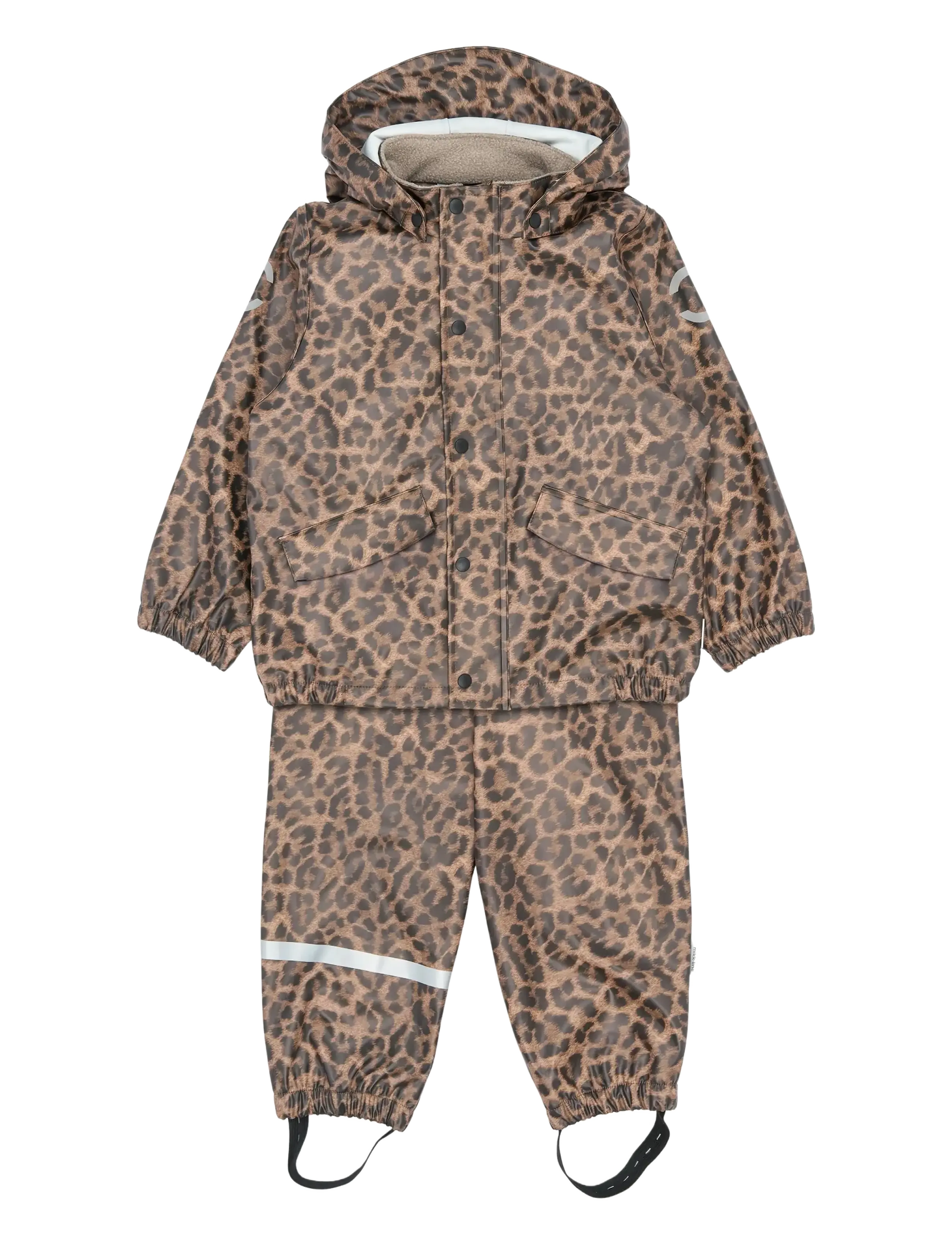 mikk-line Pu Rain Set Leo W Susp 104, Rainwear, Mehrfarbig/gemustert - Rainwear Sets, Kinder