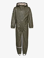 PU Glitter Rain suit Teddy Recycled - FOREST GREEN