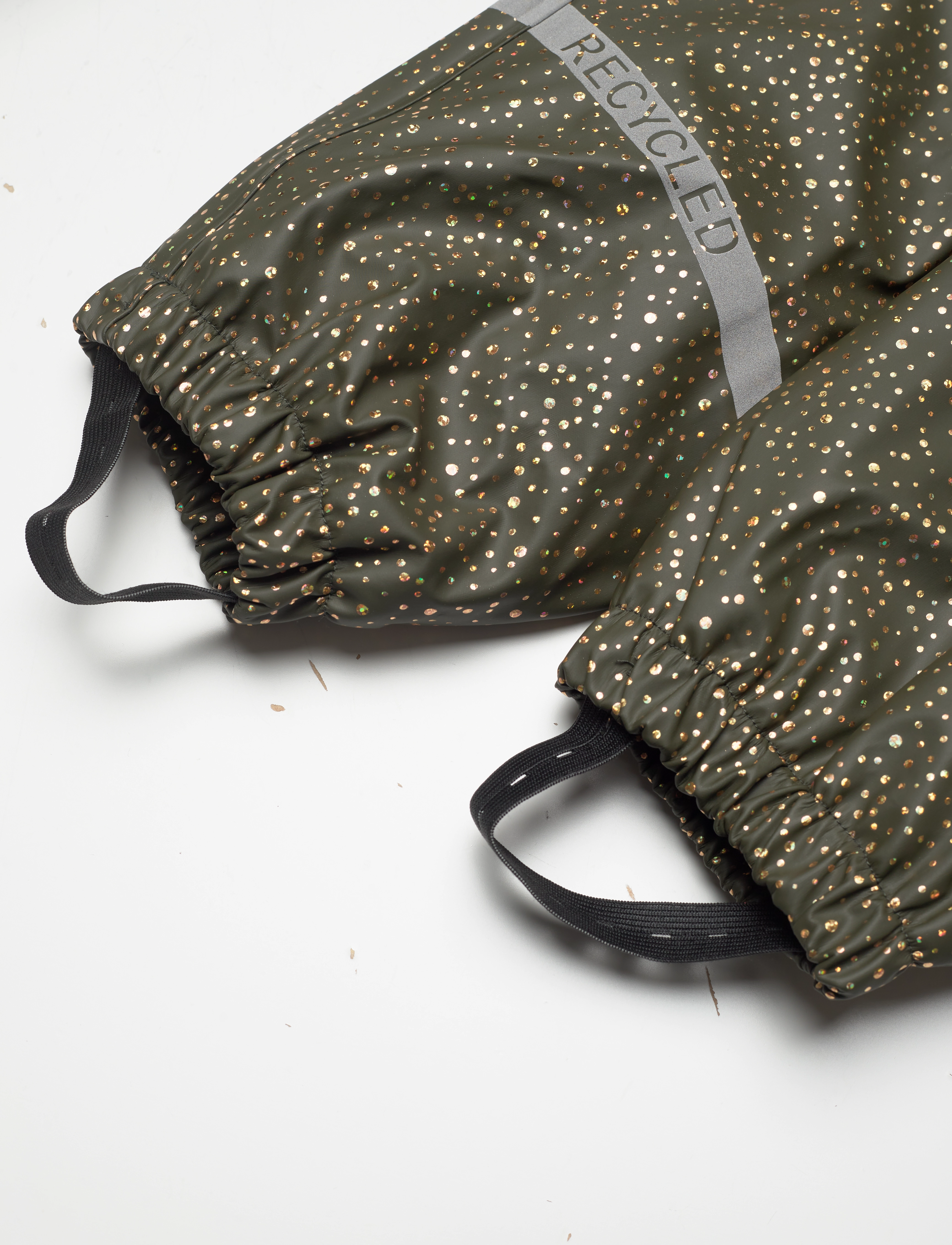 mikk-line - PU Glitter Rain suit Teddy Recycled - forest green - 4