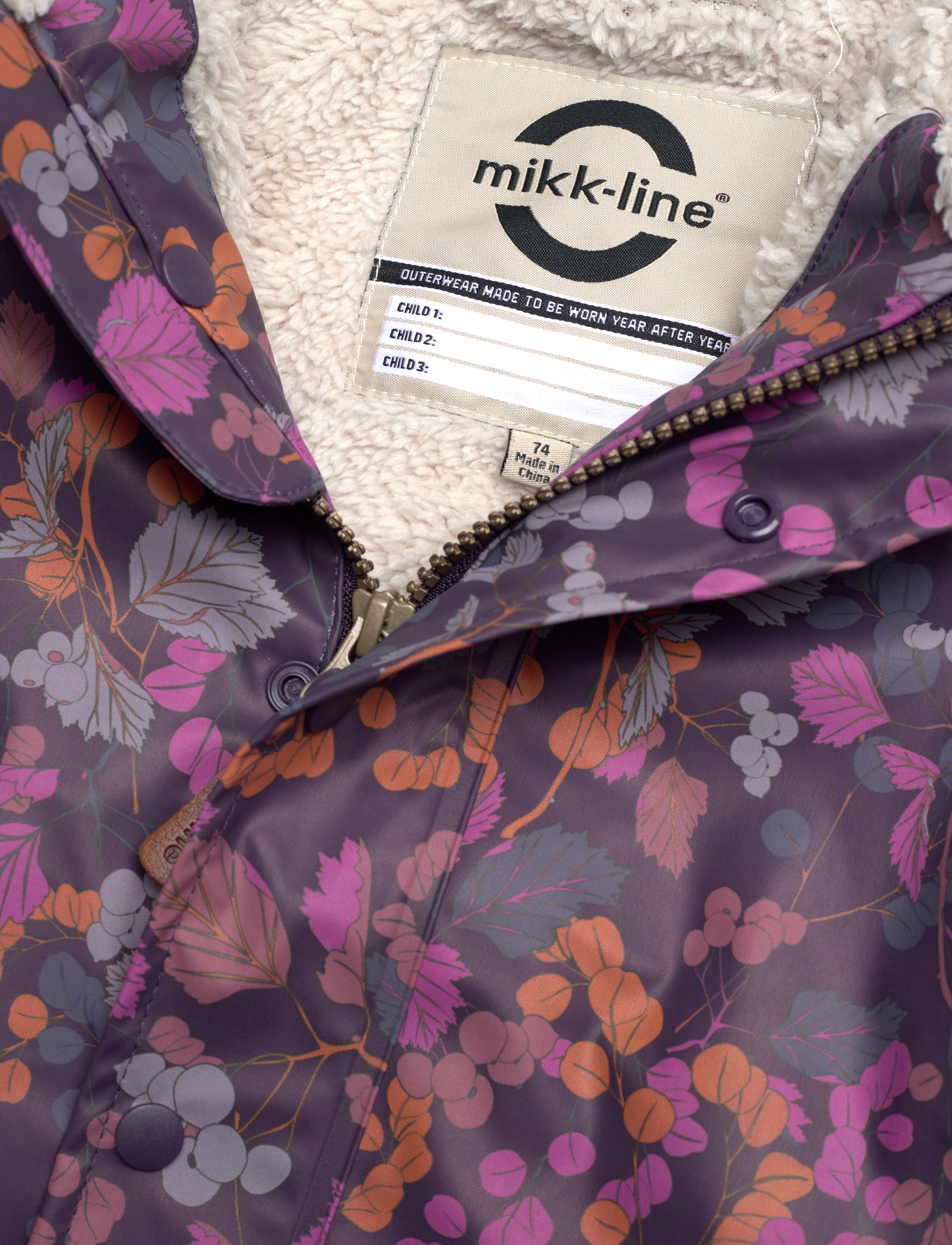 mikk-line - PU AOP Rain Set Teddy w. Susp104 - overtøj - nightshade - 5