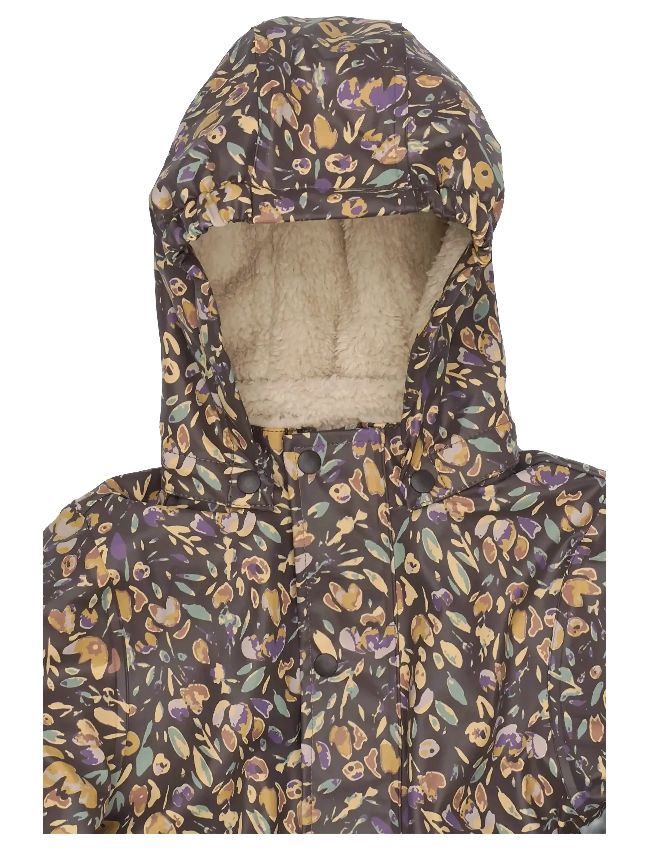 mikk-line - PU AOP Rain Set Teddy w. Susp104 - lietus apģērbs ar oderējumu - raisin - 3