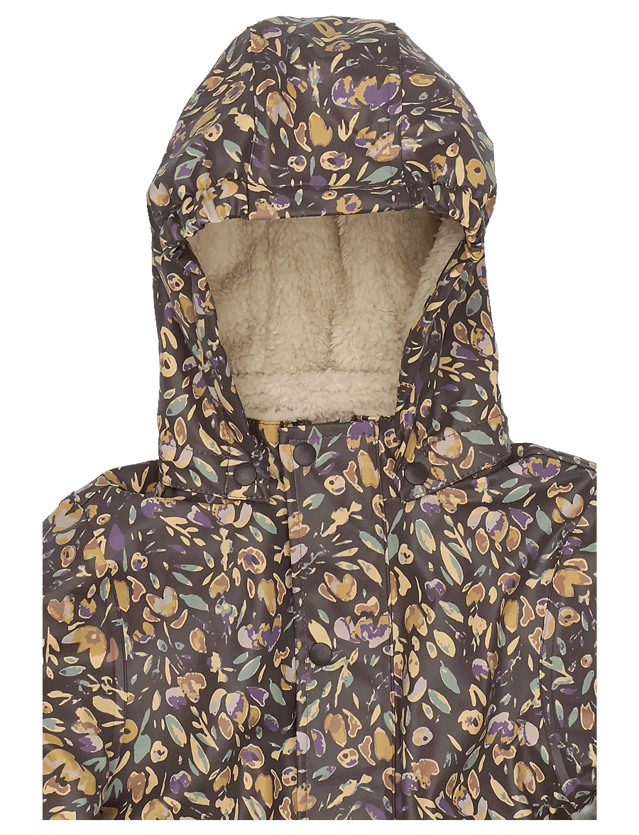 mikk-line - PU AOP Rain Set Teddy w. Susp104 - lietus apģērbs ar oderējumu - raisin - 3