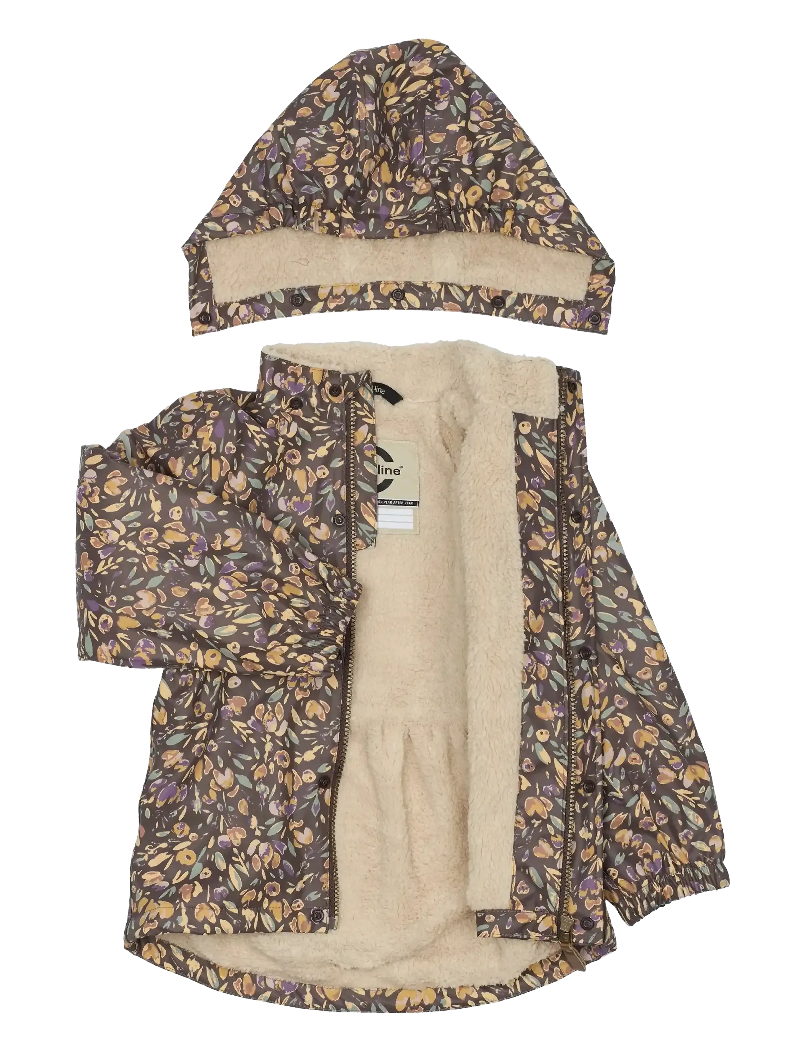 mikk-line - PU AOP Rain Set Teddy w. Susp104 - lietus apģērbs ar oderējumu - raisin - 4