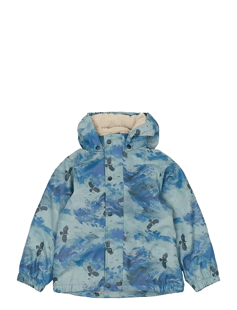 mikk-line - PU AOP Rain Set Teddy Rec w. Susp10 - fodrade regnkläder - blue nights - 2