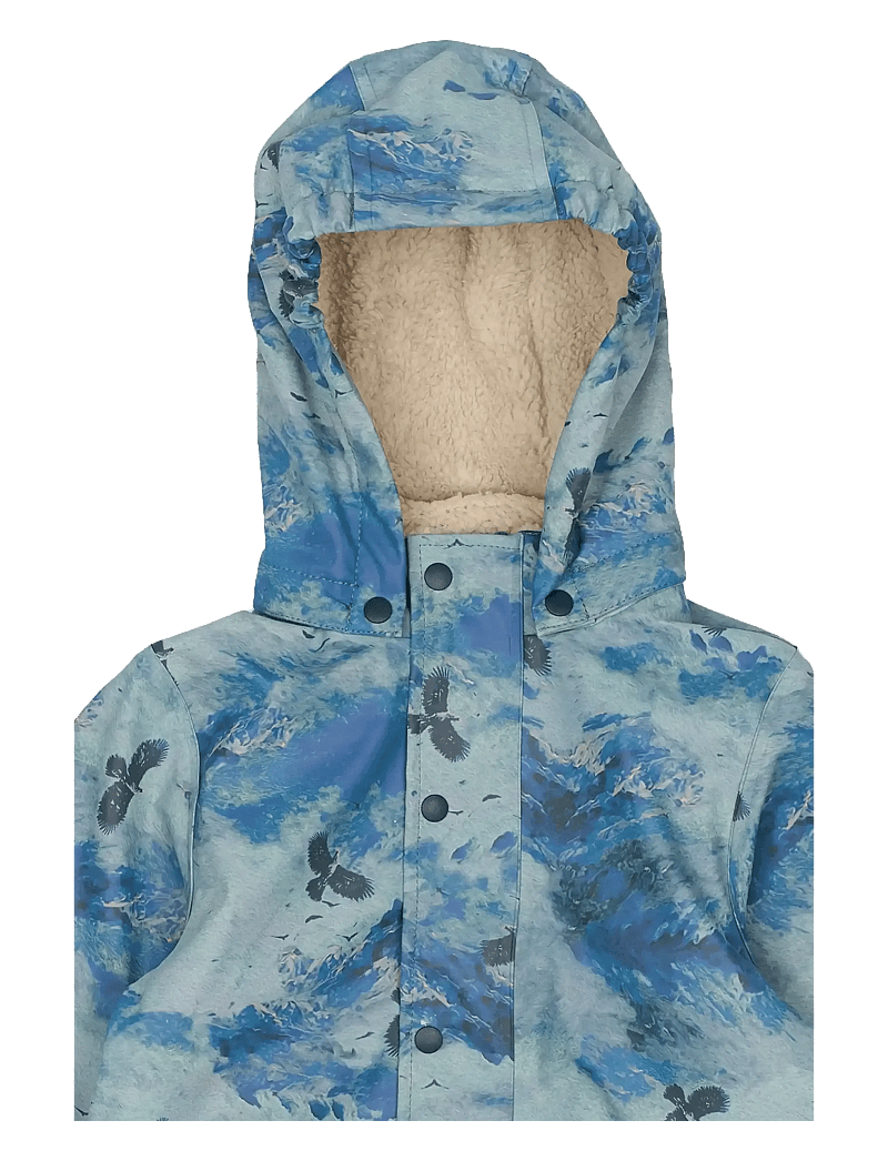 mikk-line - PU AOP Rain Set Teddy Rec w. Susp10 - fodrade regnkläder - blue nights - 3