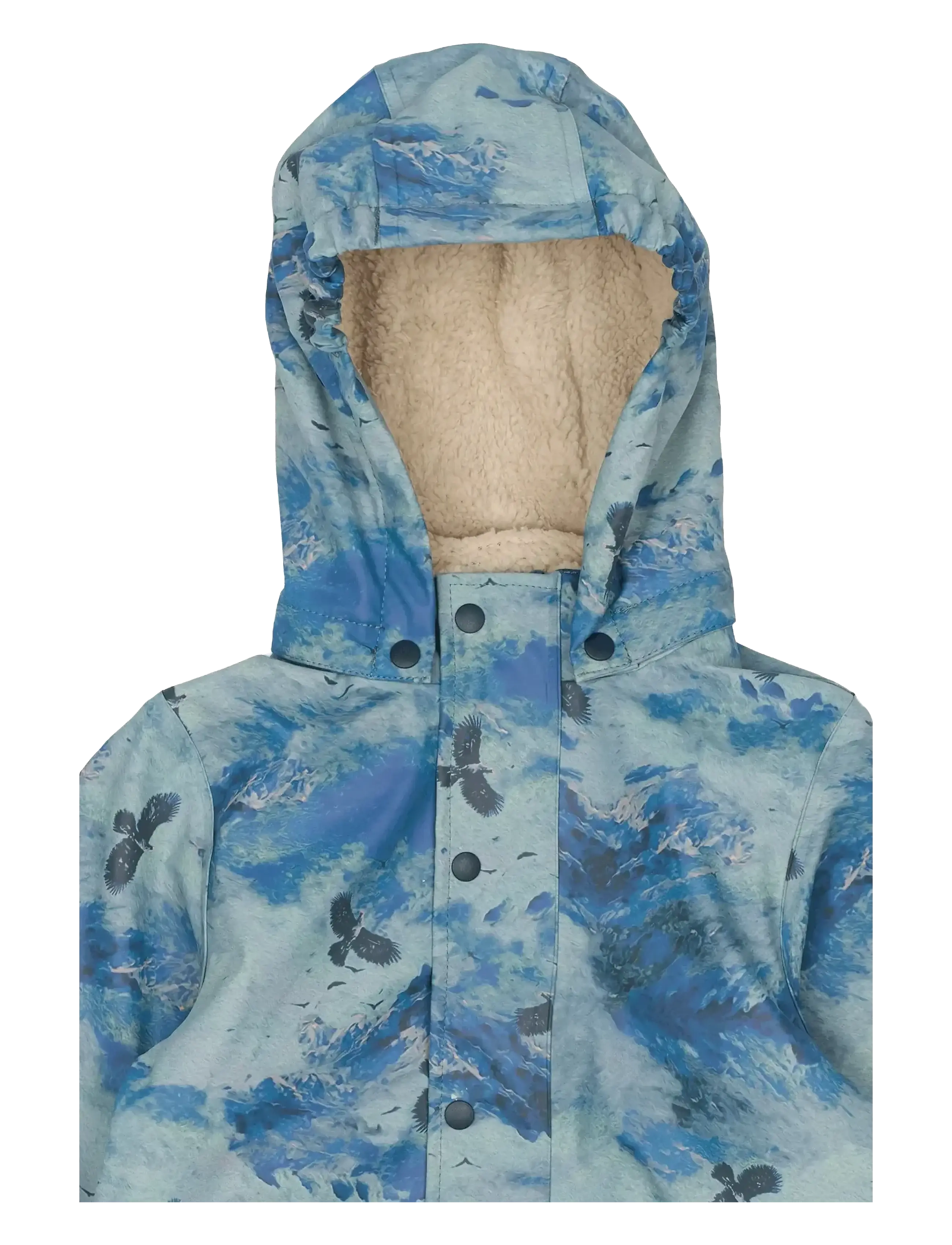 mikk-line - PU AOP Rain Set Teddy w. Susp104 - lietus apģērbs ar oderējumu - blue nights - 3