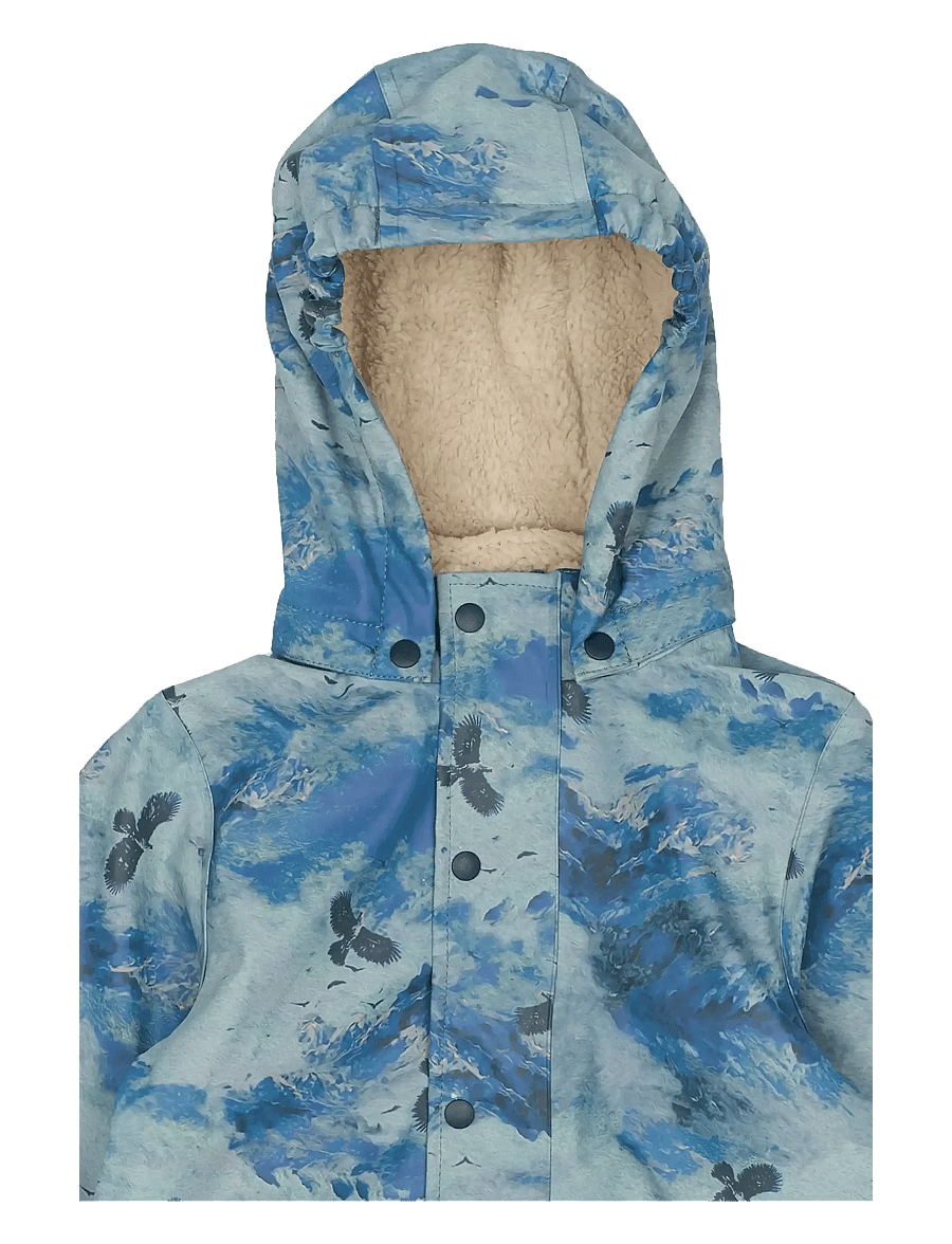 mikk-line - PU AOP Rain Set Teddy w. Susp104 - lietus apģērbs ar oderējumu - blue nights - 3