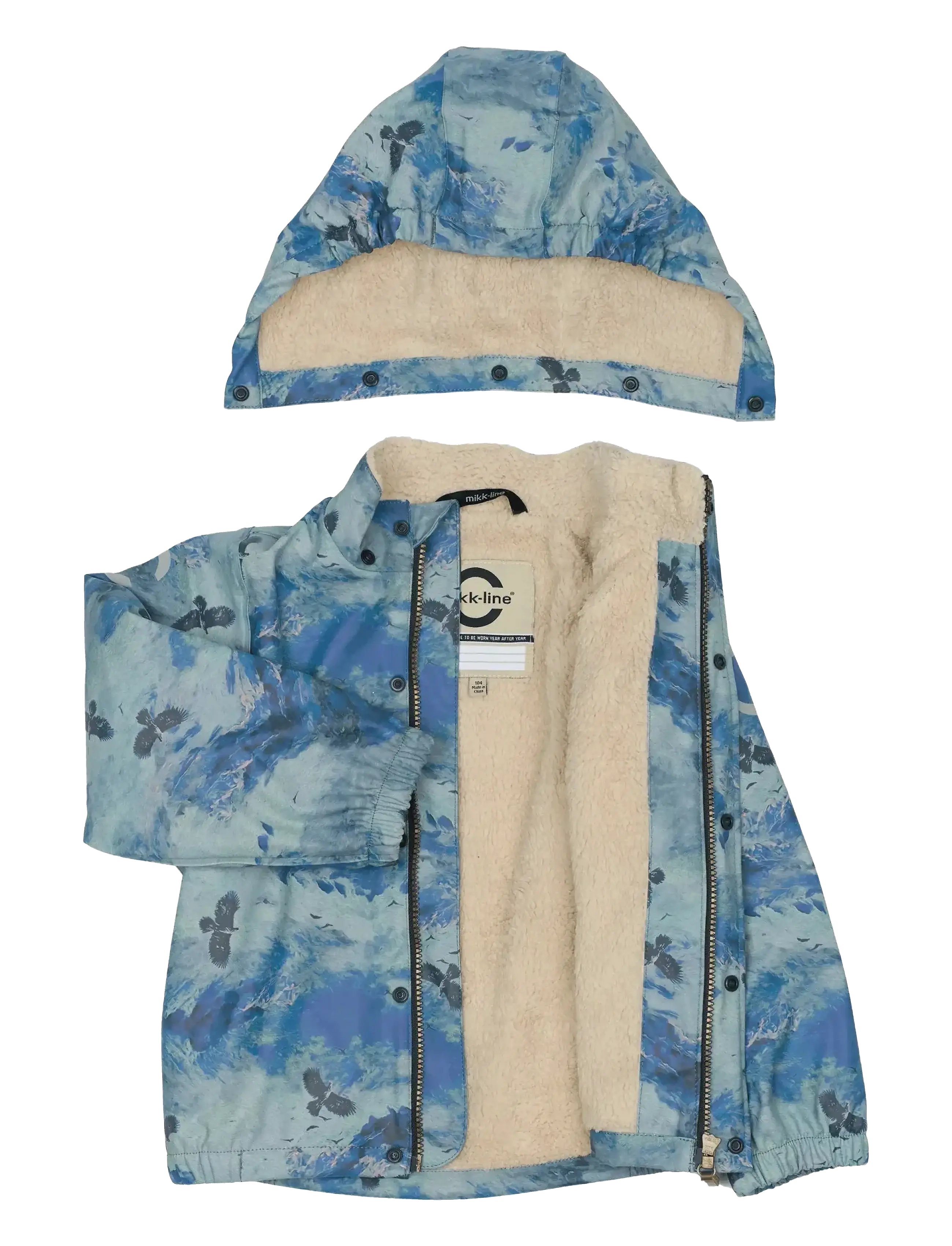 mikk-line - PU AOP Rain Set Teddy w. Susp104 - lietus apģērbs ar oderējumu - blue nights - 5