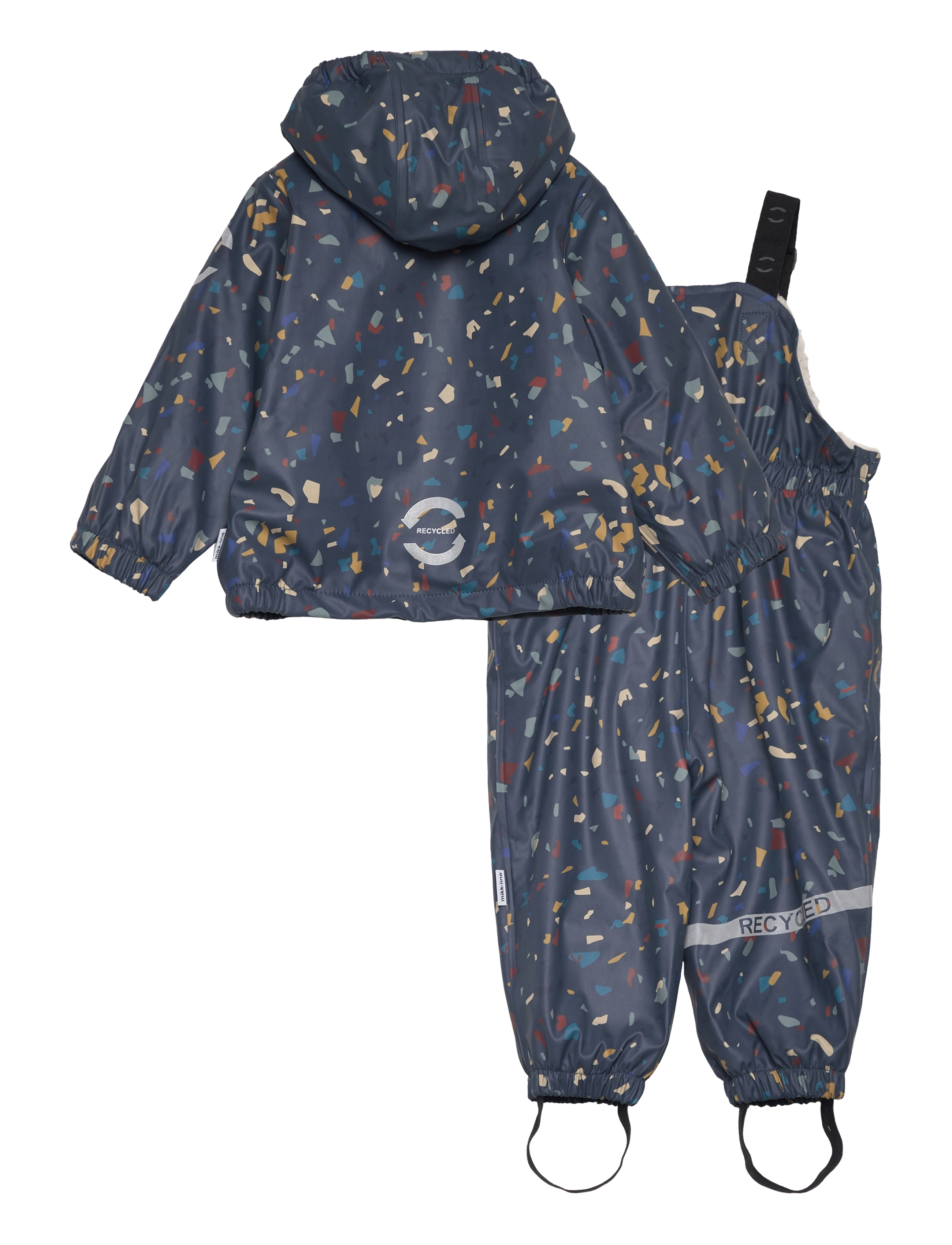 mikk-line - PU AOP Rain Set Teddy w. Susp104 - overtøj - orion blue - 1