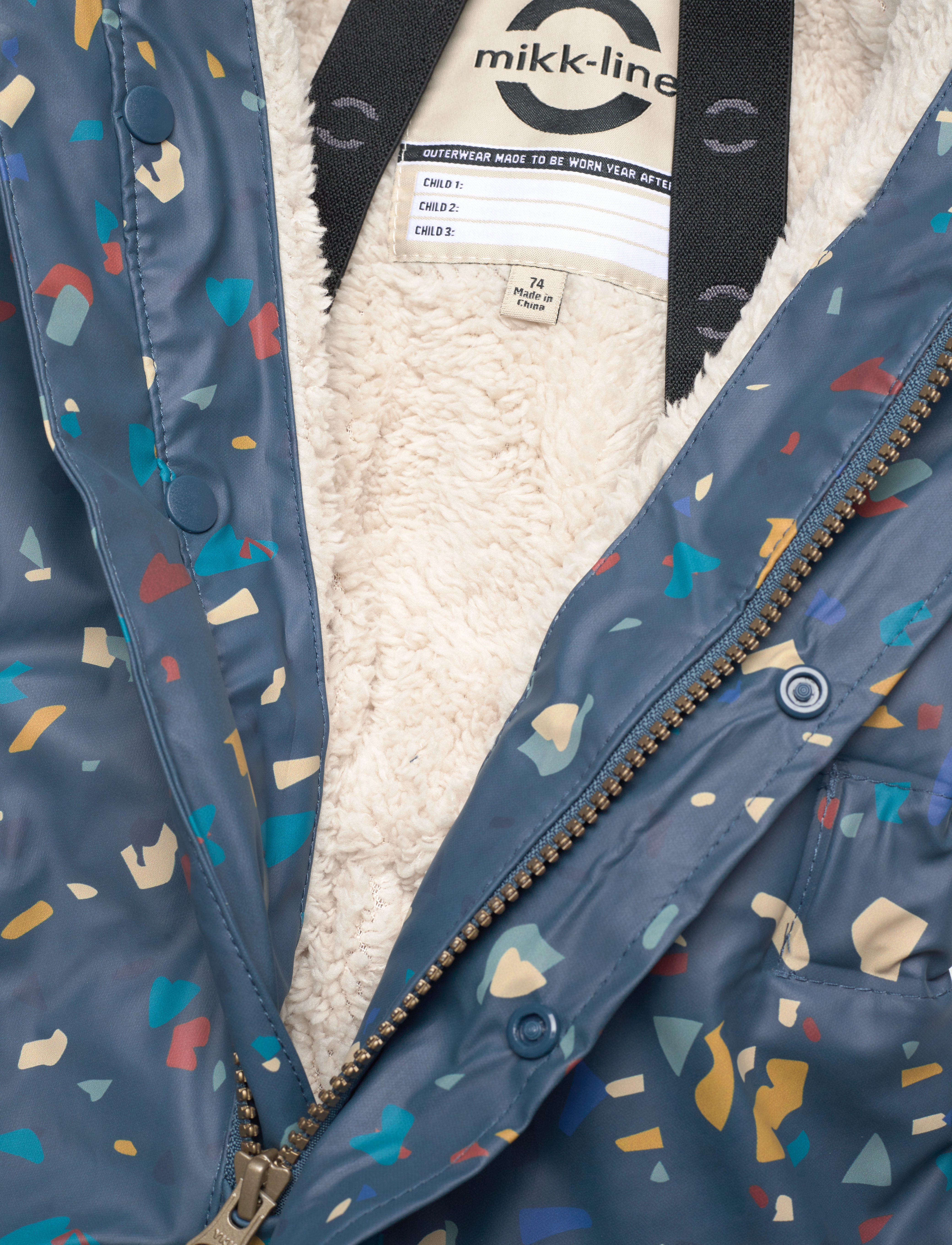 mikk-line - PU AOP Rain Suit Teddy Rec - overtøj - orion blue - 2