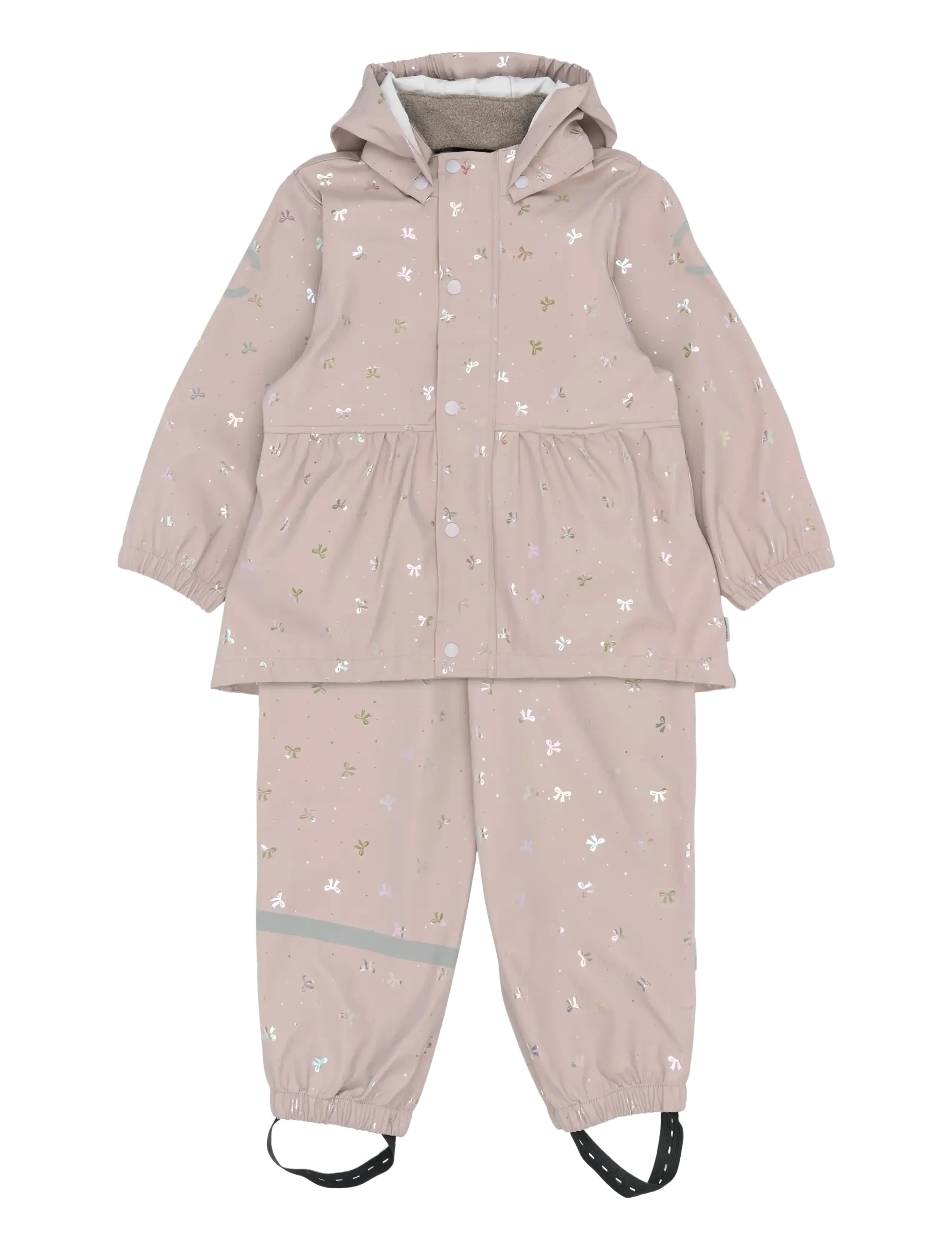 mikk-line Pu Glitter Rain Set W. Susp/104, 98, Pink, Regntøj > Regntøjssæt, Børn