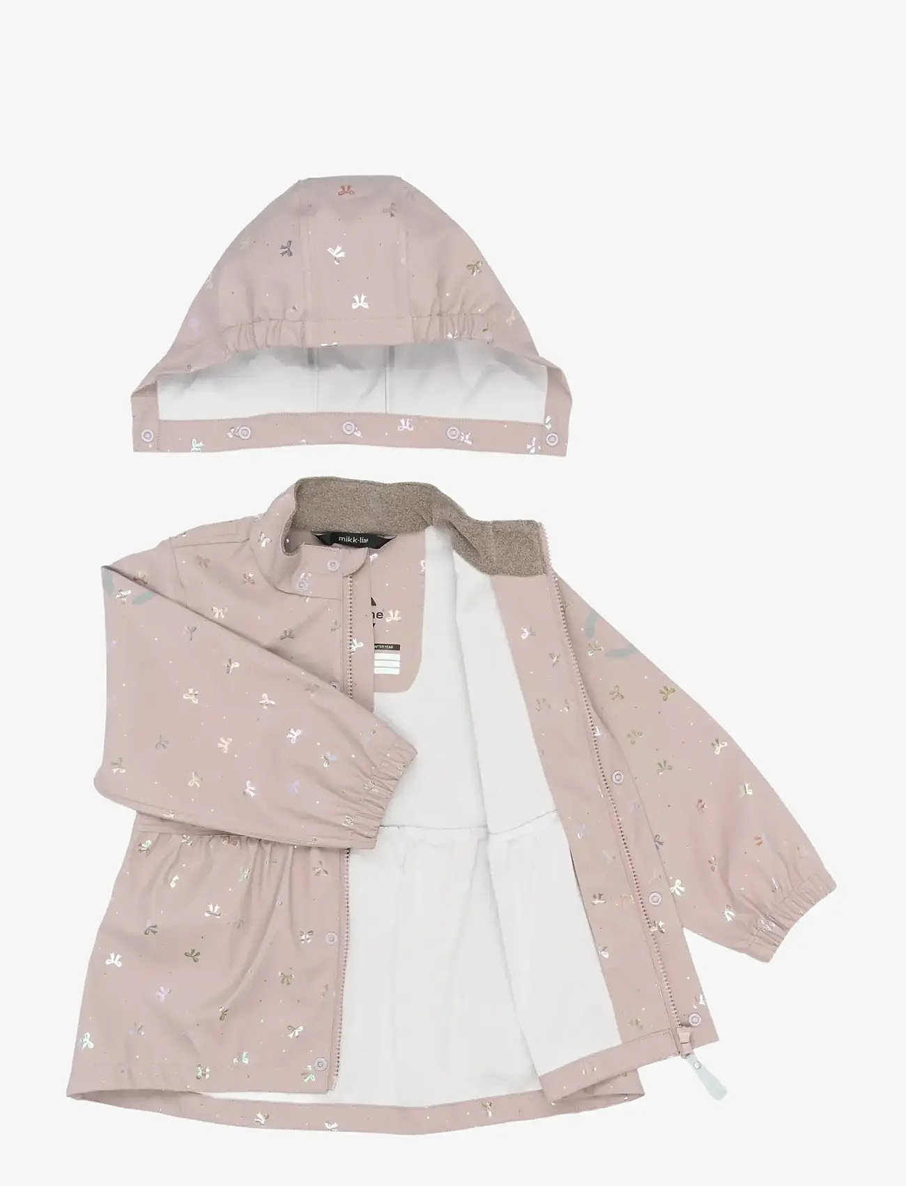 mikk-line - PU Glitter Rain Set w. Susp/104 - regnställ - bow foil aop - 3