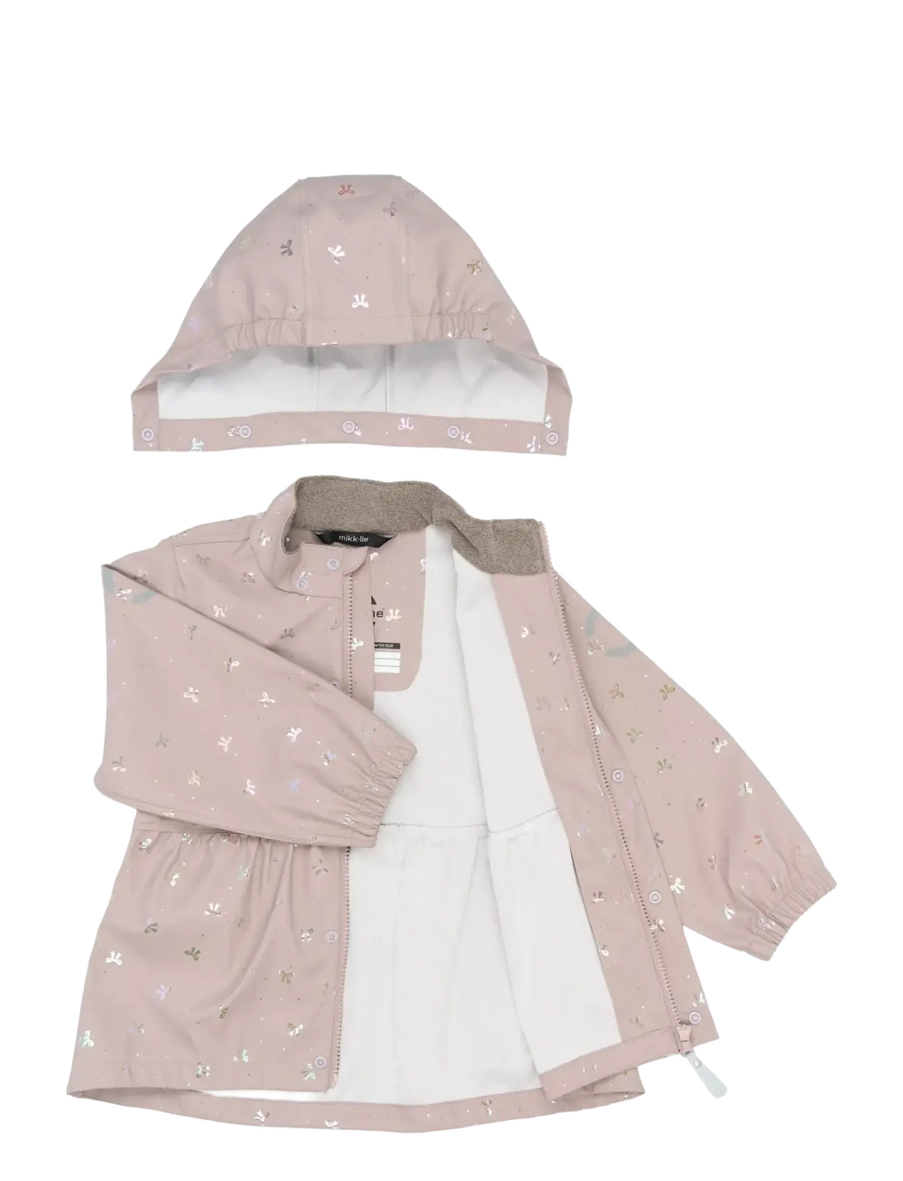 mikk-line - PU Glitter Rain Set w. Susp/104 - overtøj - bow foil aop - 4