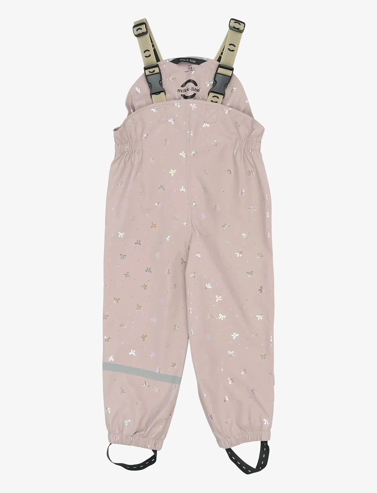 mikk-line - PU Glitter Rain Set w. Susp/104 - regnställ - bow foil aop - 4