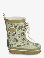 mikk-line - Printed Wellies w. lace - unlined rubberboots - desert sage - 1