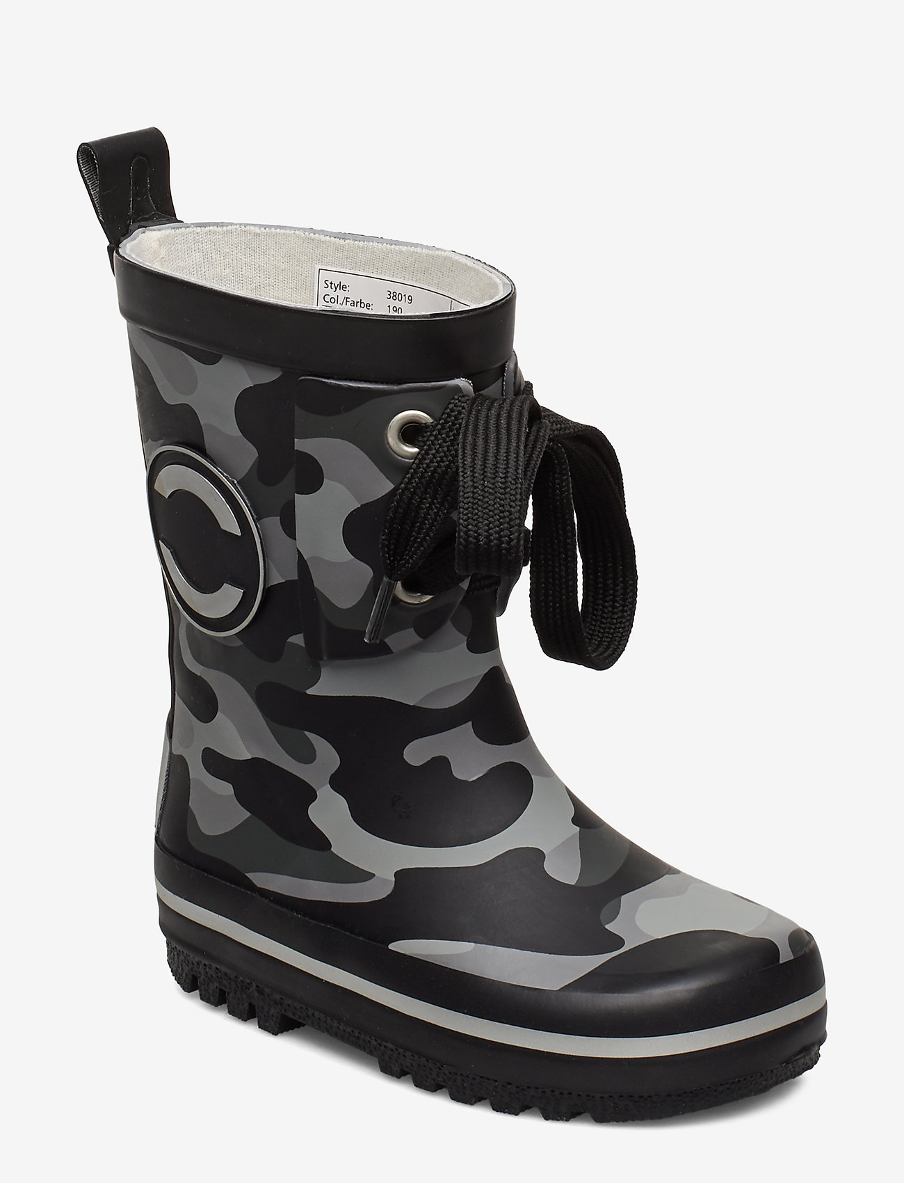 Mikk-Line - Printed Wellies w. Lace - black - 0