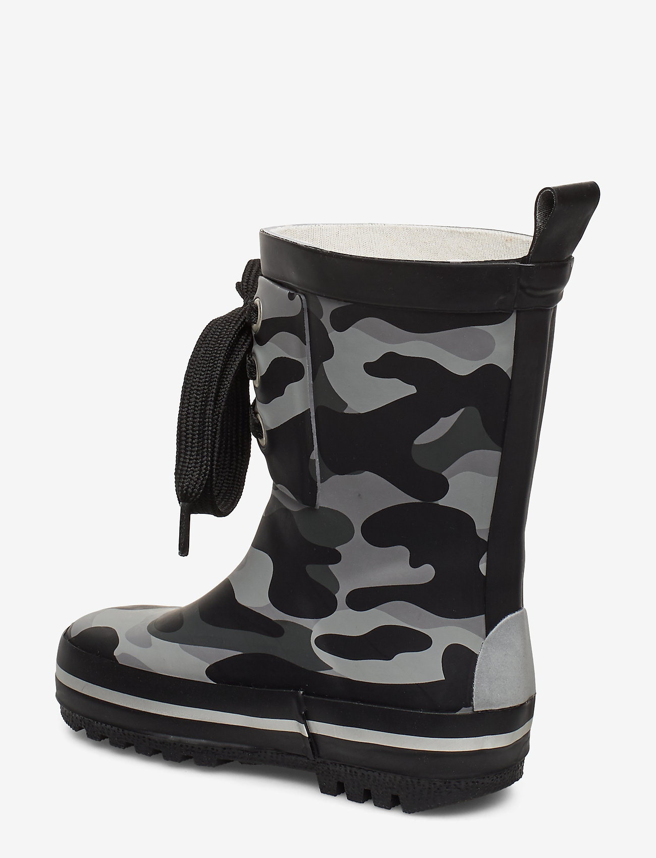 Mikk-Line - Printed Wellies w. Lace - black - 2