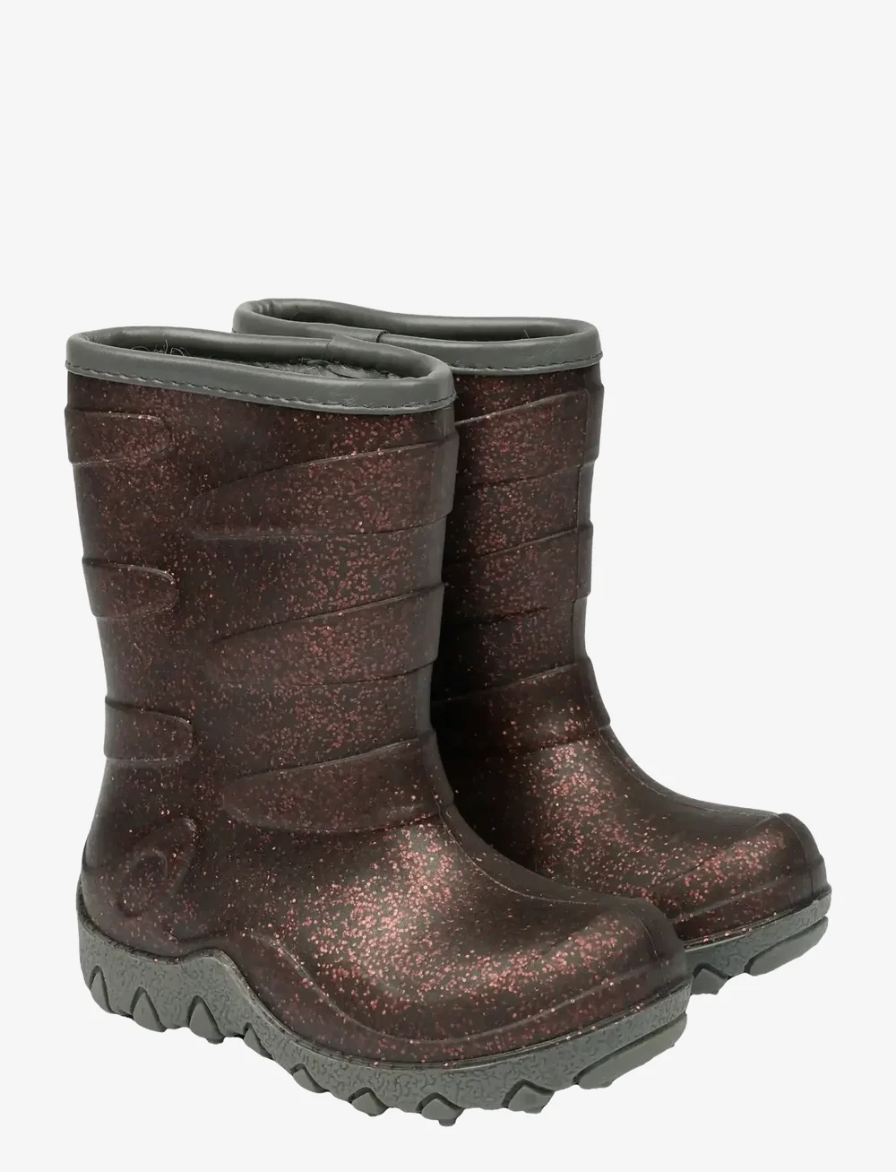 mikk-line - Thermal Boot - Glitter - fodrade gummistövlar - french roast - 0