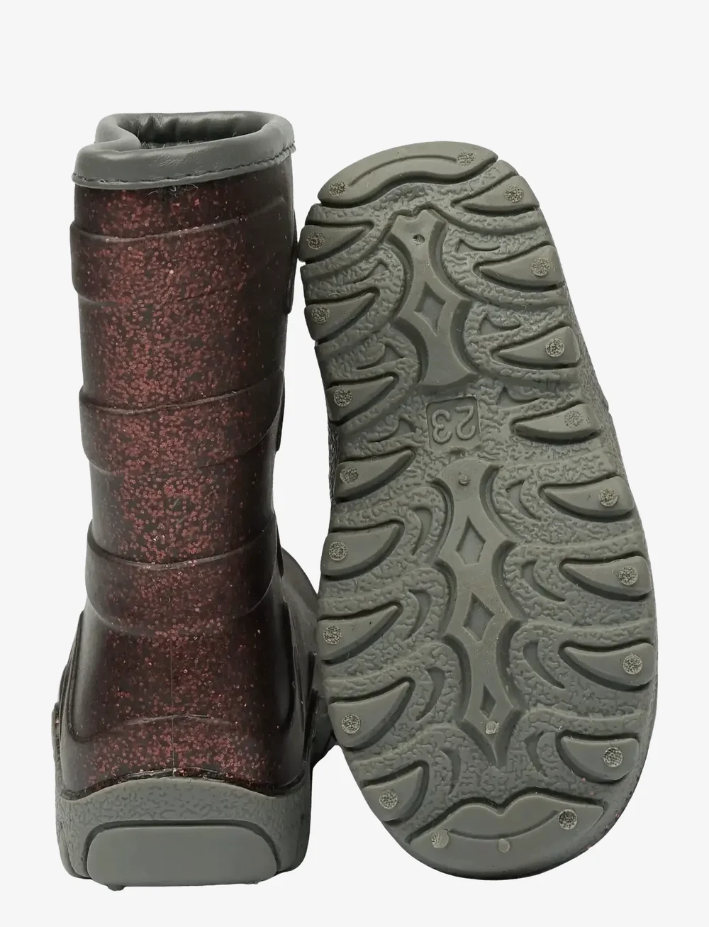 mikk-line - Thermal Boot - Glitter - fodrade gummistövlar - french roast - 2