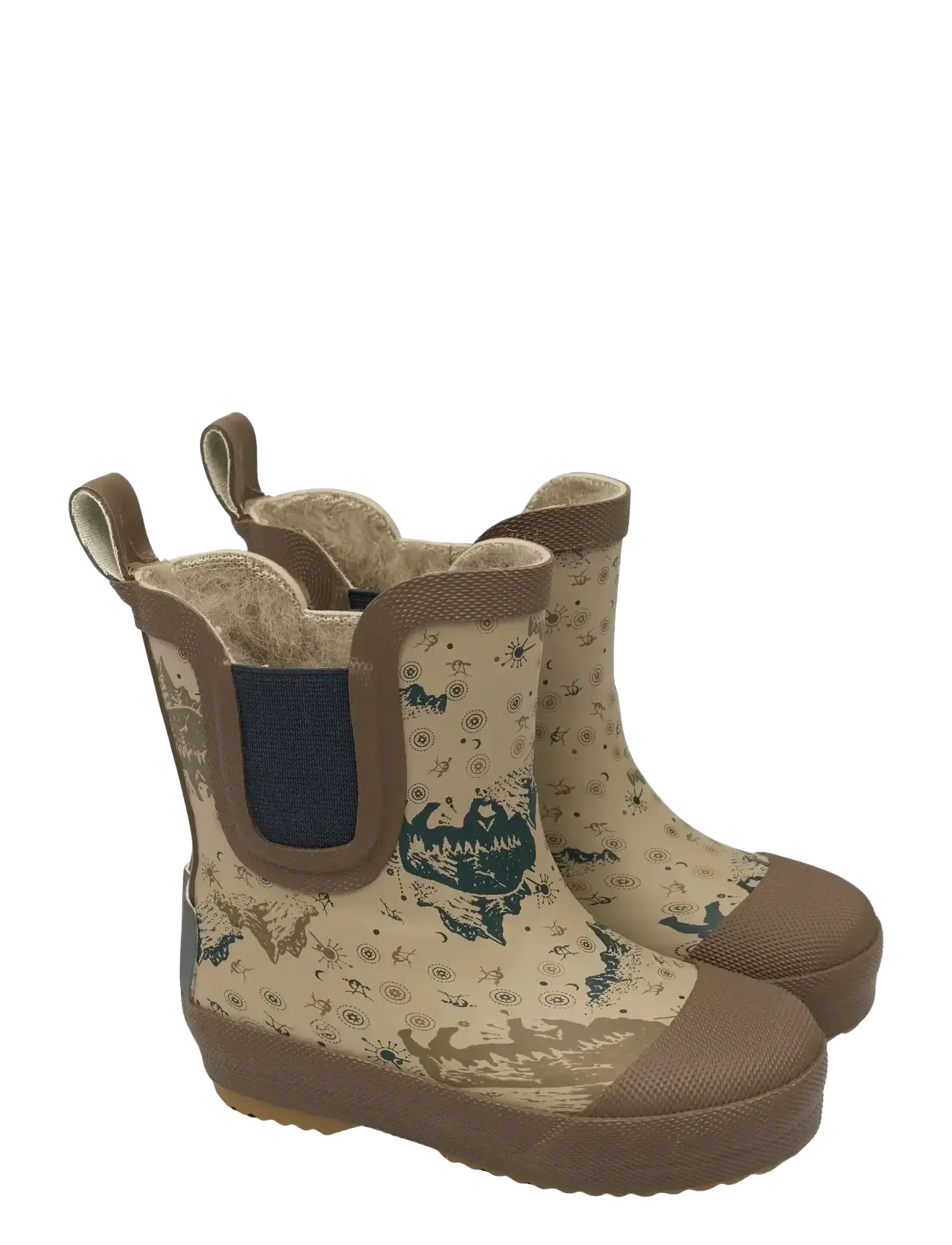 mikk-line Short Winter Wellies Aop, Børn, Korte Mønstrede Vinter Gummistøvler, Beige, Str: 20