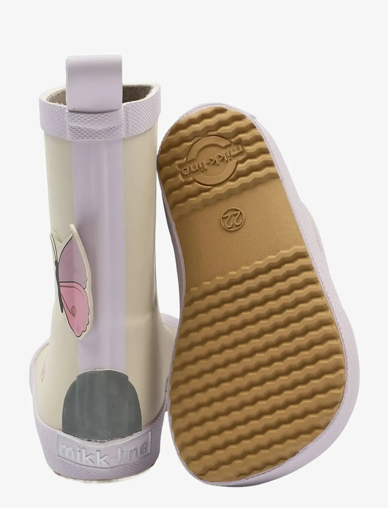 mikk-line - Wellies Butterfly - Barefoot - ofodrade gummistövlar - oyster gray - 3