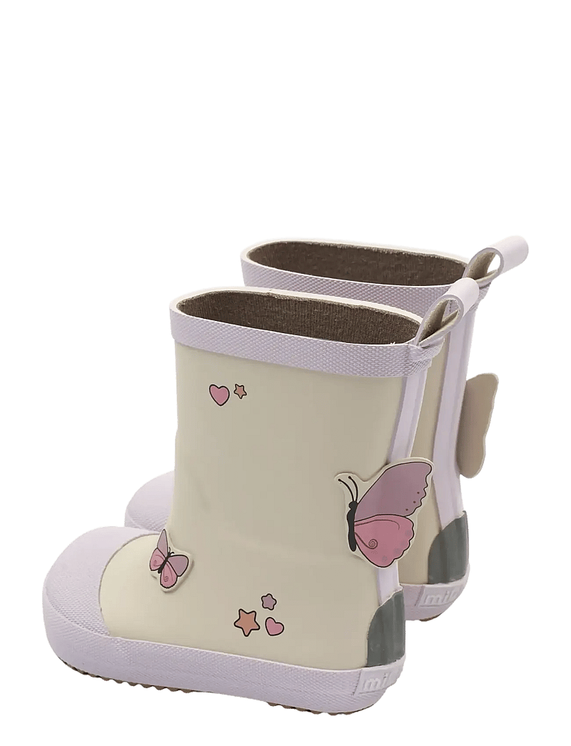 mikk-line - Wellies Butterfly - Barefoot - ofodrade gummistövlar - oyster gray - 4